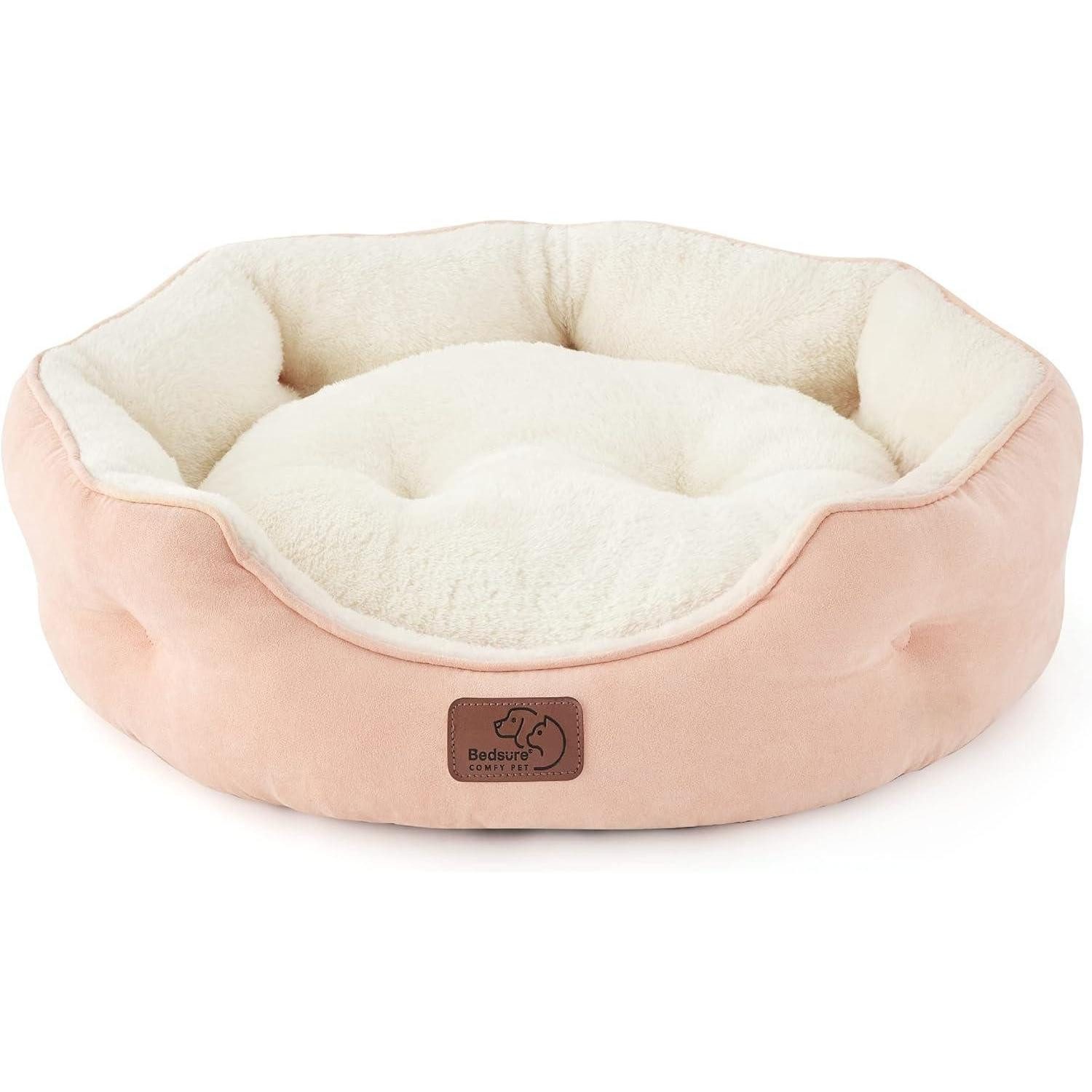 LuxusKollektion Katzenliege Katzenbett waschbar Innenkissen 51x48x15cm Rosa L 51 x B 48 x H 15 cm