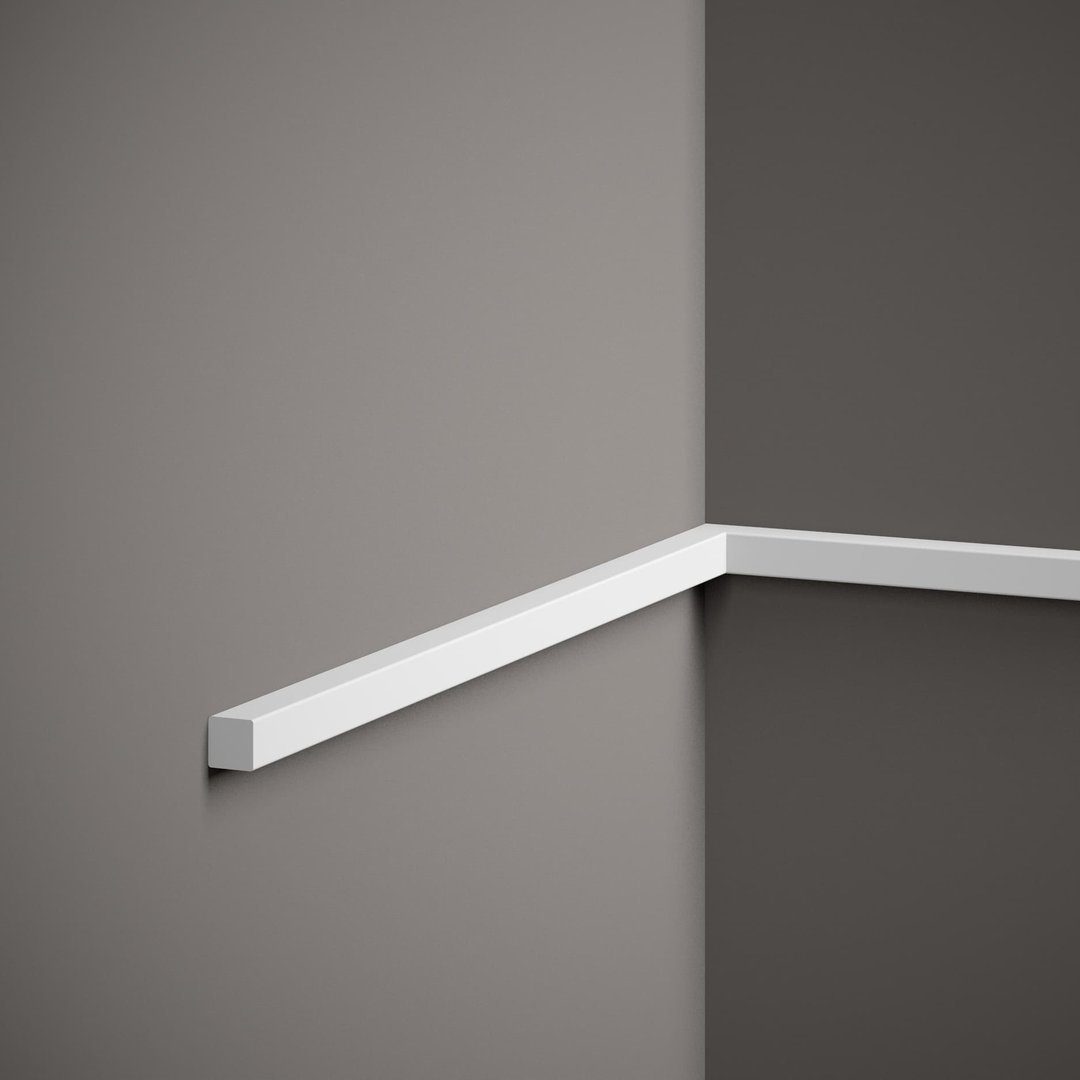 PROVISTON Zierleiste 15 x 15 x 2000 mm Wandleiste Polystyrol Weiß, Kleben, Polystyrol