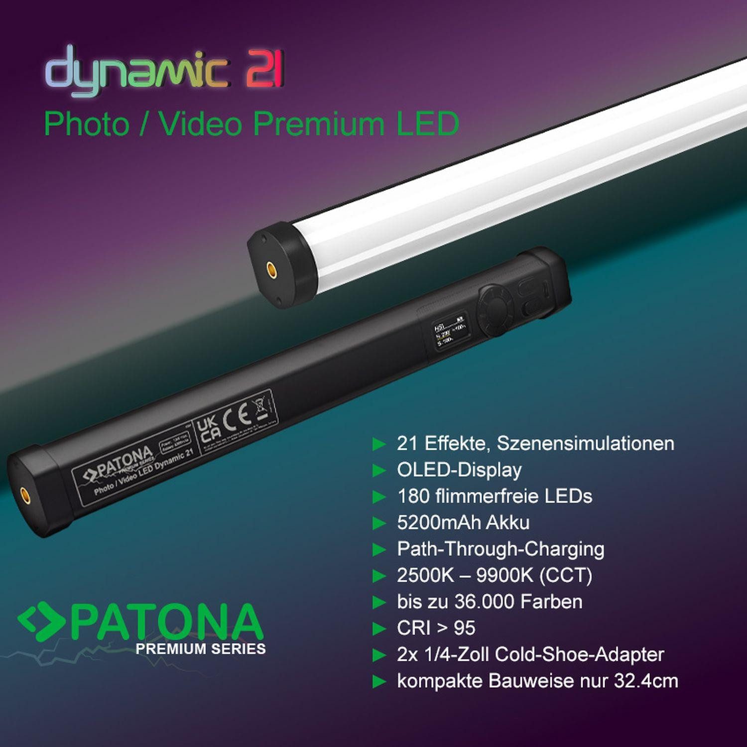 Patona Motivstrahler Premium LED RGB Tube Photo/Video Light