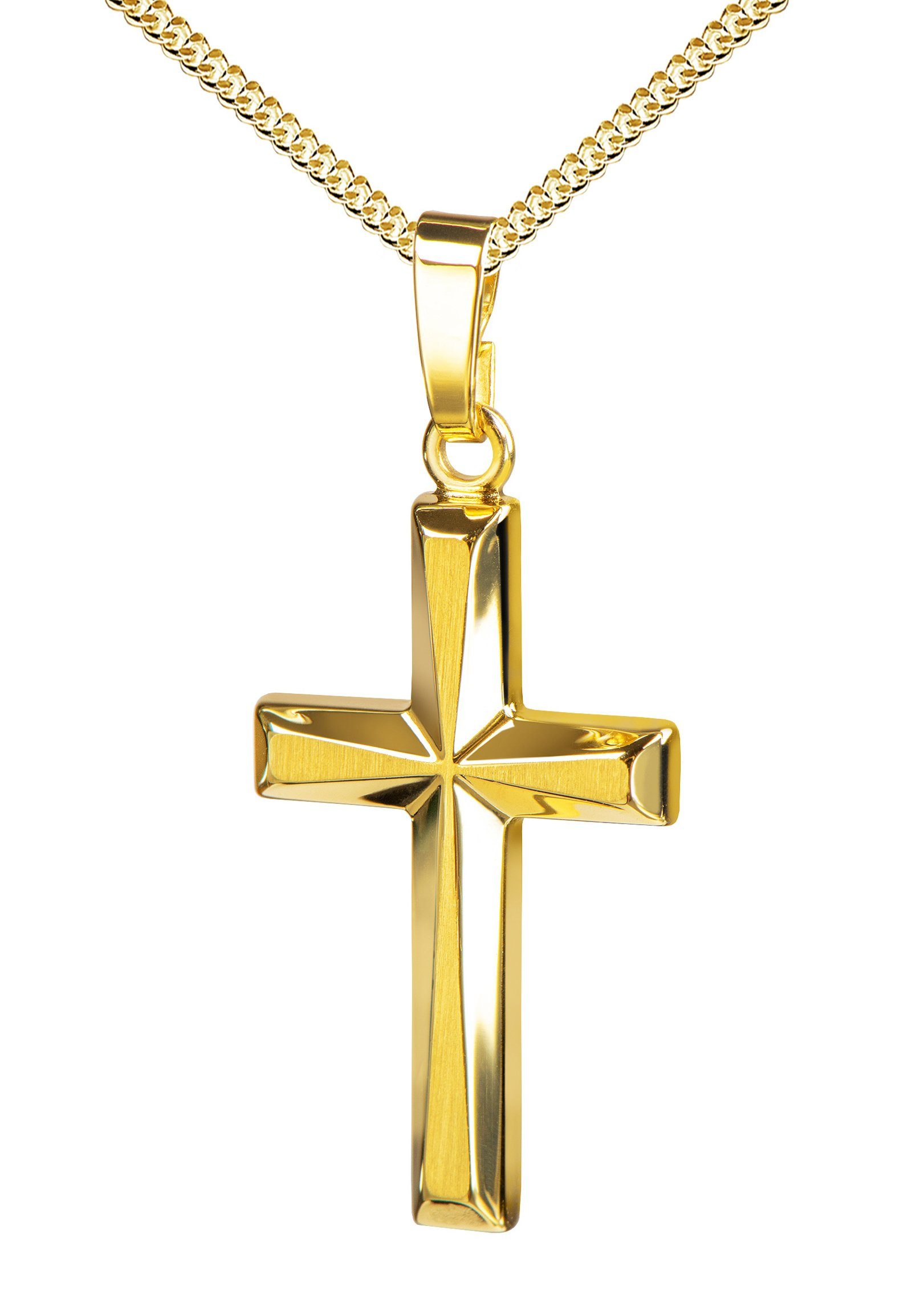 JEVELION Kreuzkette »Kreuz«, Anhänger 585 Gold