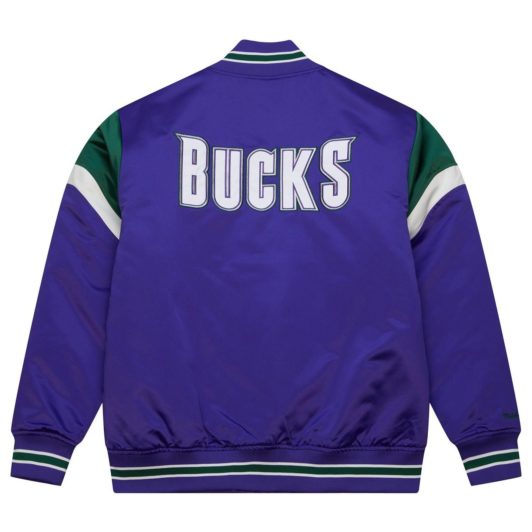 Mitchell & Ness Collegejacke Heavyweight Satin NBA Milwaukee Bucks