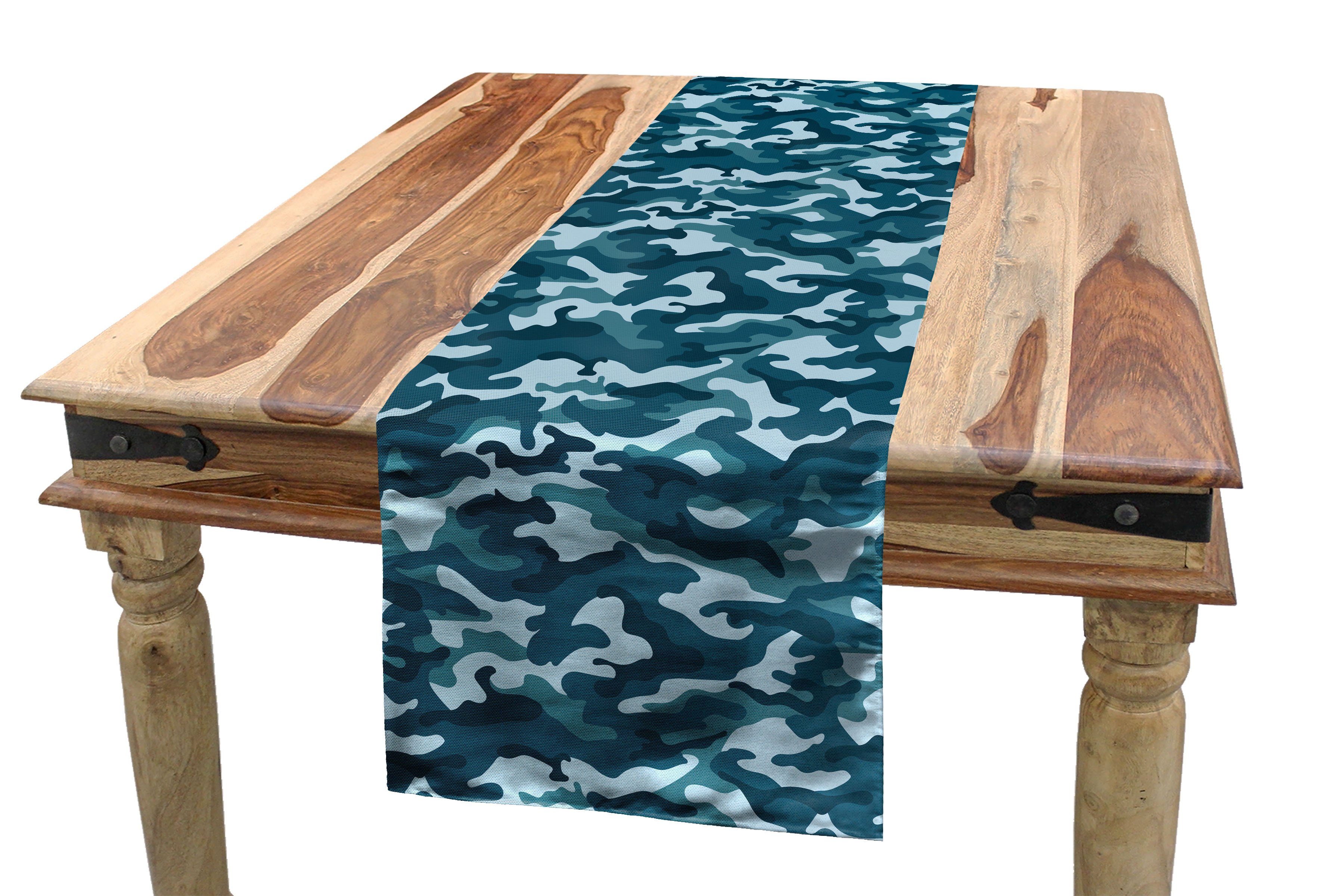 Abakuhaus Esszimmer Oceanic Tischläufer Küche Tarnung Blau Dekorativer Tischläufer, Rechteckiger Farben