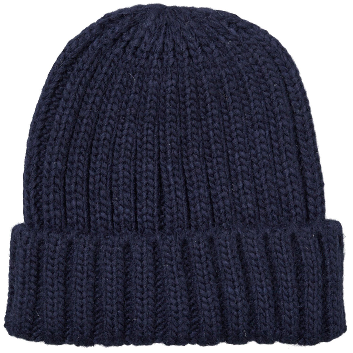 Becksöndergaard Strickmütze Walmer Damen Wintermütze - Beanie Mütze mit breitem Aufschlag Navy Blazer