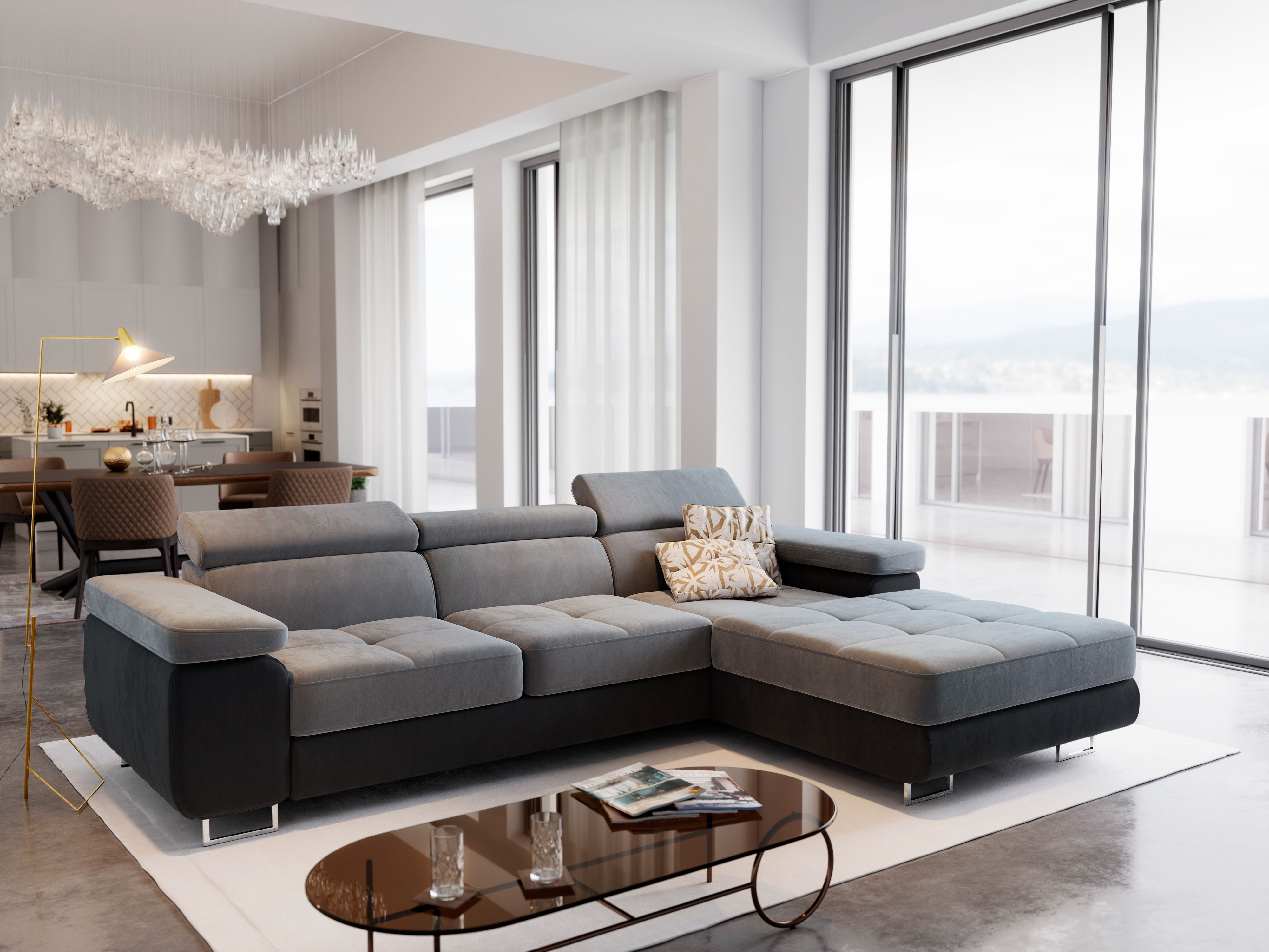 Masseno Ecksofa ELMA mit Schlaffunktion L-Form, günstig online kaufen