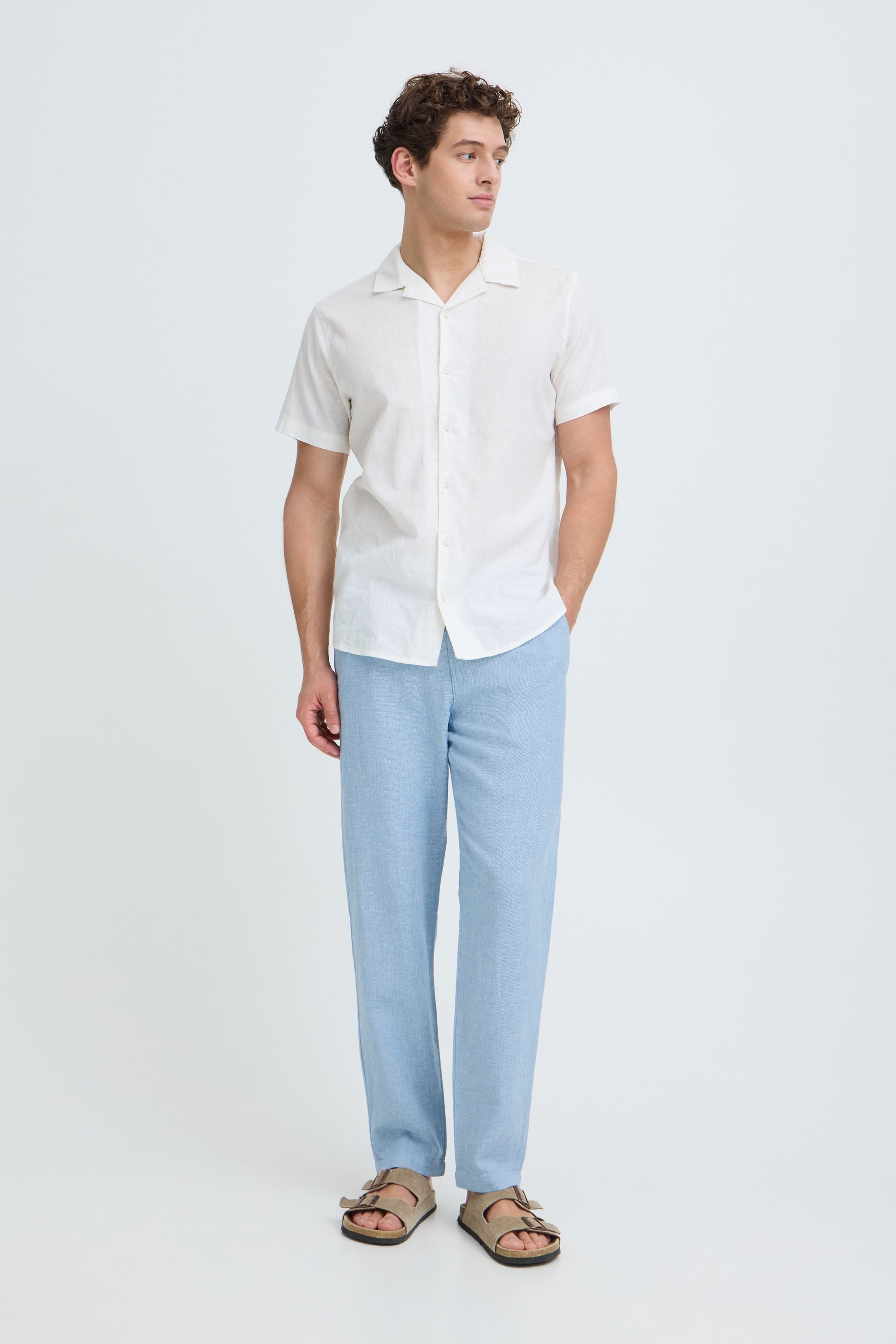 Indicode Leinenhose IDTropelo Sommerliche Chinohose aus Leinen-Baumwoll-Mix