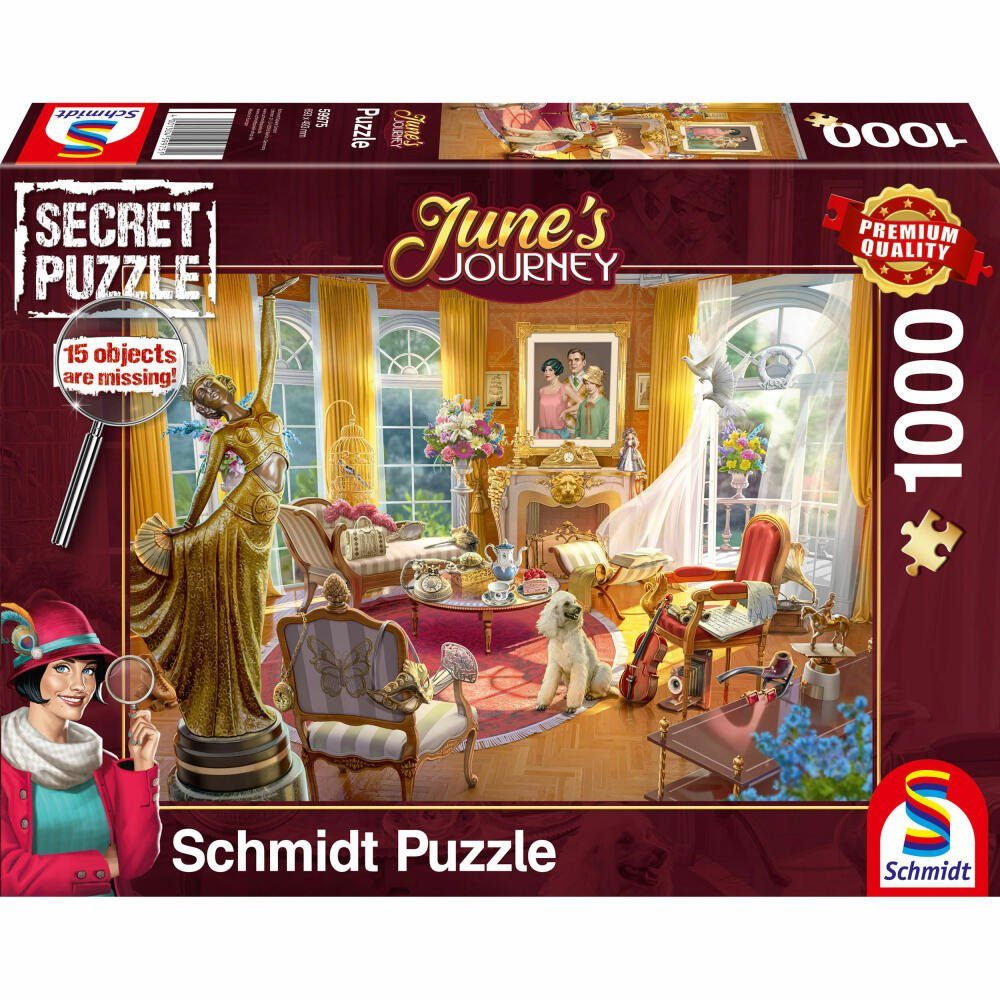 Schmidt Spiele Puzzle Junes Journey Salon des Orchideenanwesens, 1000 Puzzleteile