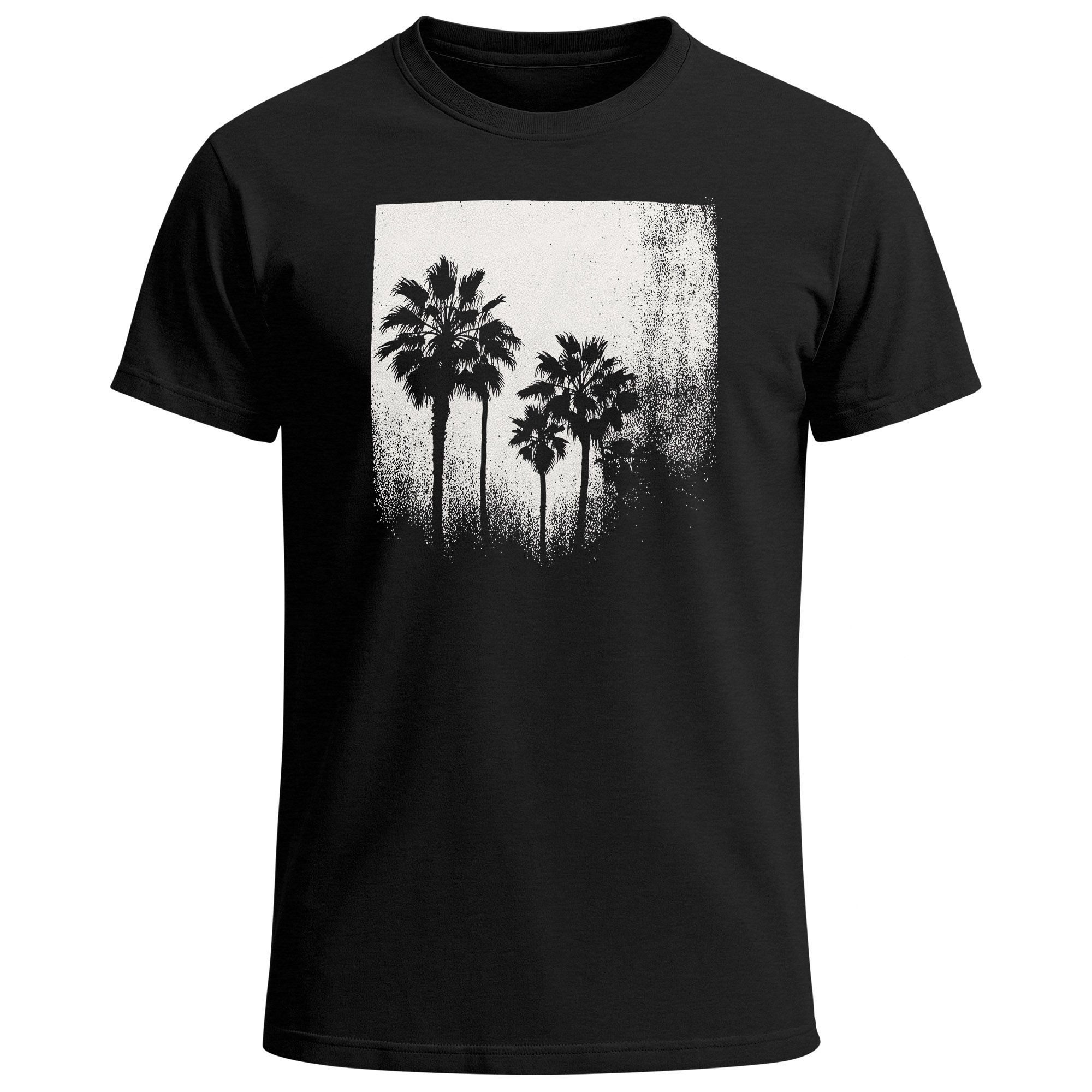 Neverless Print-Shirt Herren T-Shirt Palmen Fotoprint Vintage Style Frontprint Beach Sommer mit Print