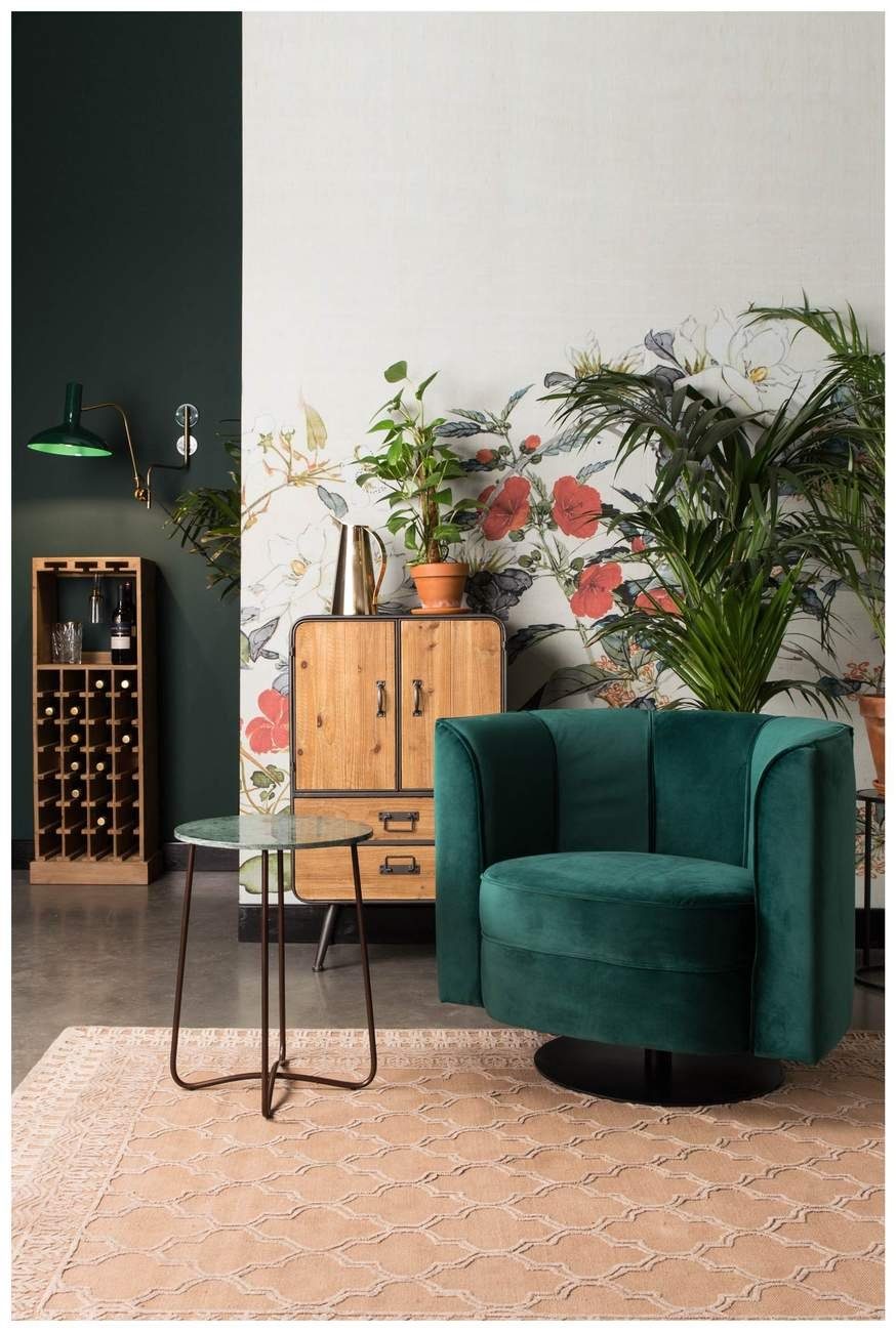 Dutchbone Loungesessel Lounge Sessel FLOWER GREEN von DutchBone