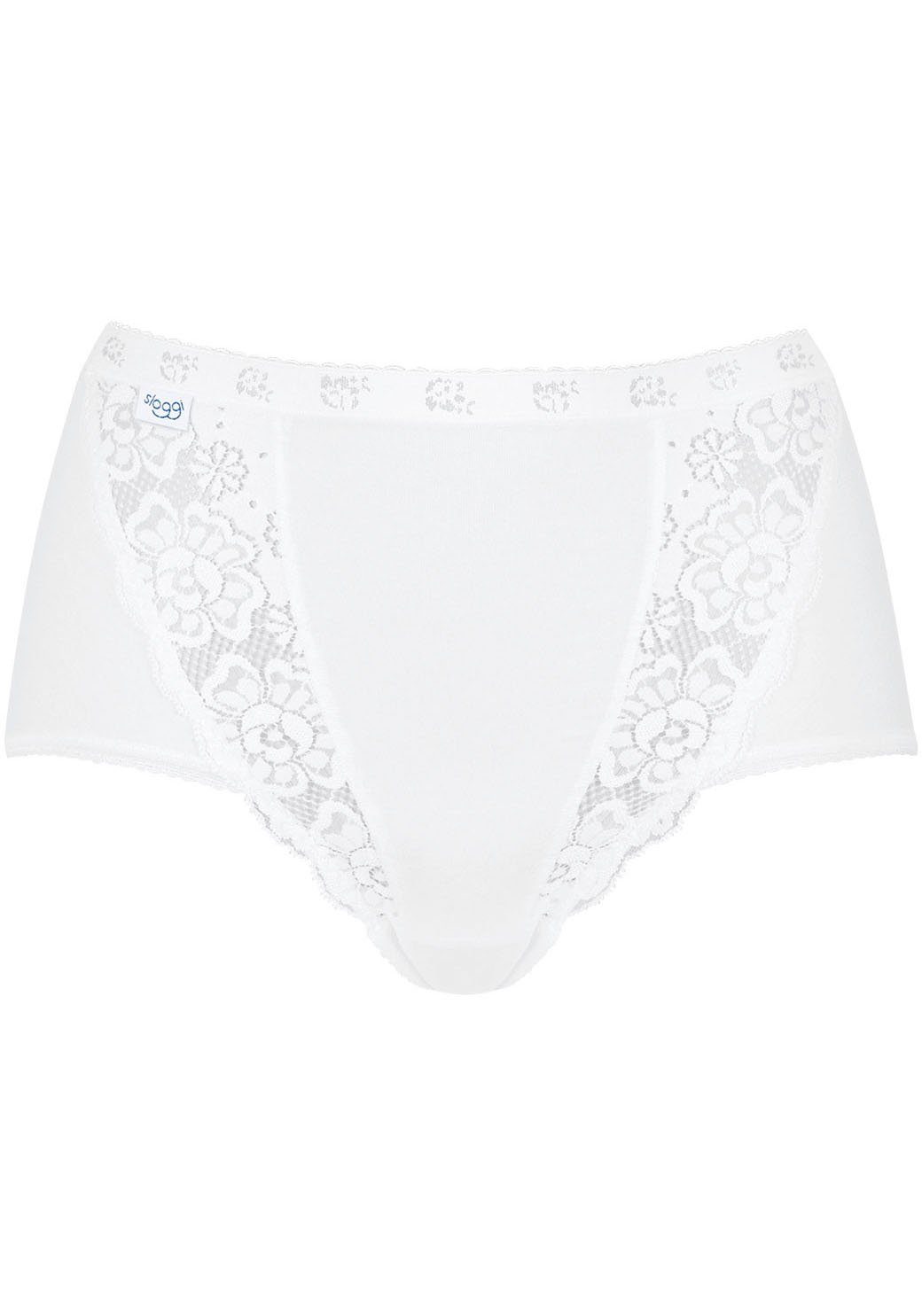 sloggi Maxislip Chic (4er Pack) elastische Spitzeneinsätze, feminin, Baumwollmix, elastisch