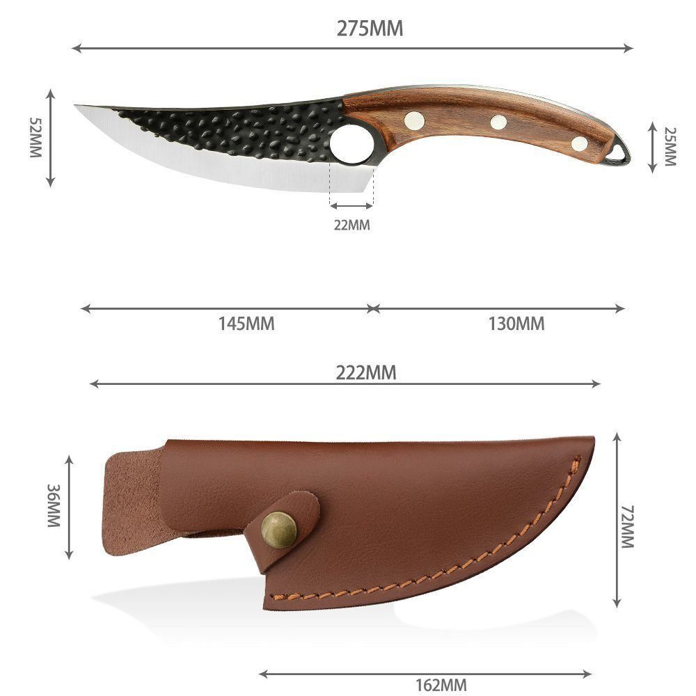 FANNOU Spickmesser Küchenmesser Scharf, Klingenlänge 14,5 cm, Ausbeinmesser für Gemüse und Fleisch, Knife Perfekt zum Schneiden