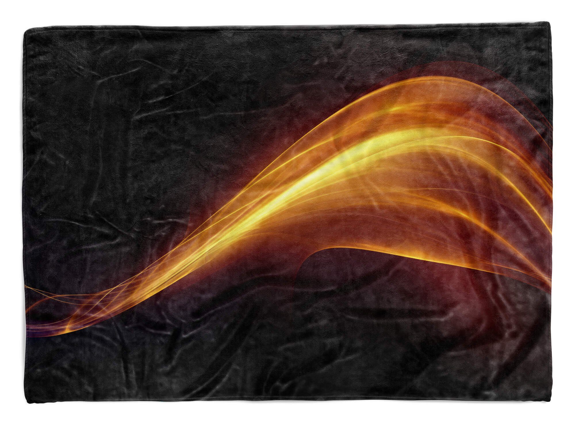 Flamme Handtuch Fotomotiv Baumwolle-Polyester-Mix Abstrakt, Sinus Handtücher Saunatuch Handtuch mit Kuscheldecke Strandhandtuch Art (1-St), Rot Welle