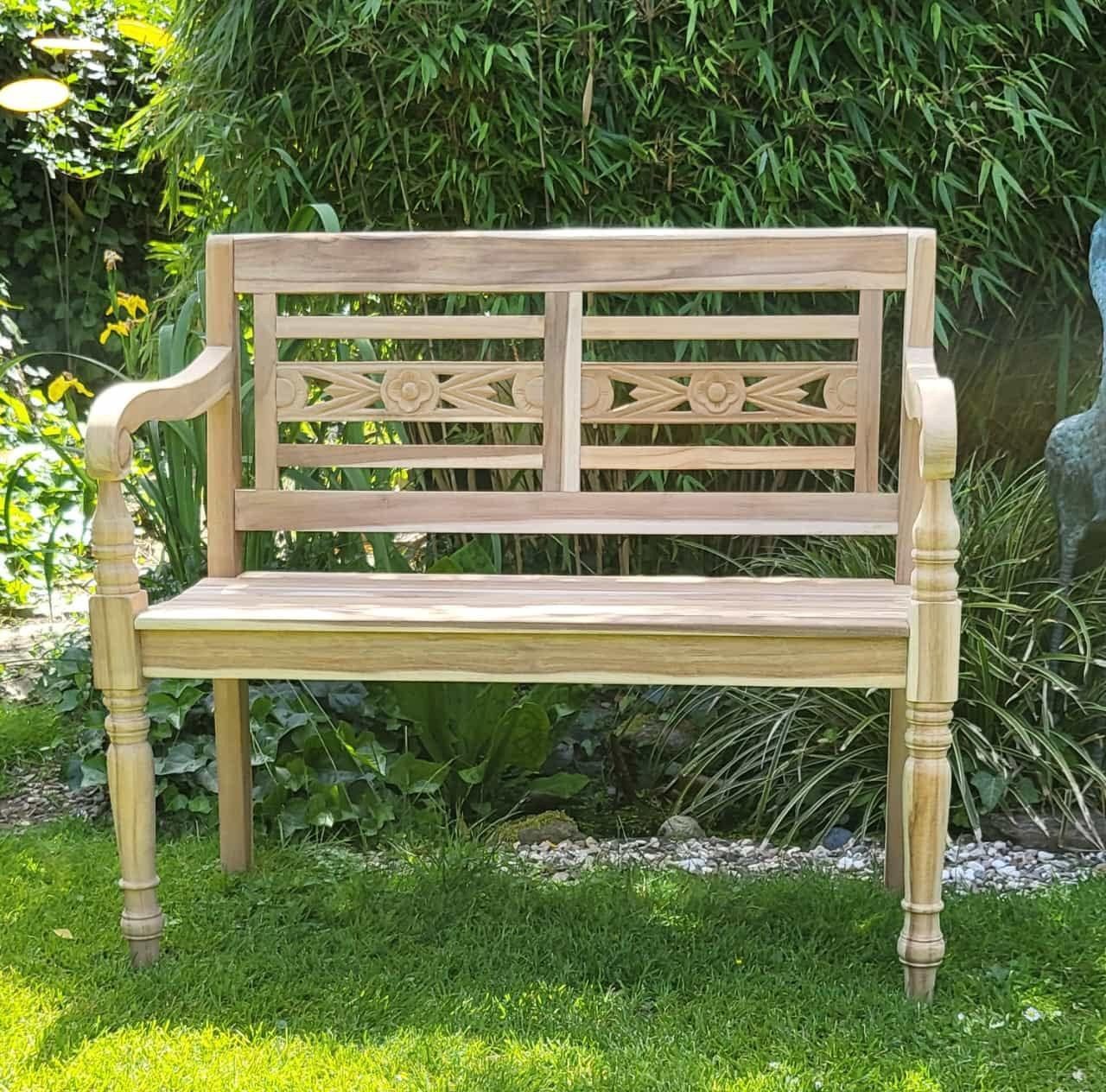 AMBIENTE-LEBENSART.DE Gartenbank Teak Bank 2-Sitzer – Natürliches Design & Langlebigkeit