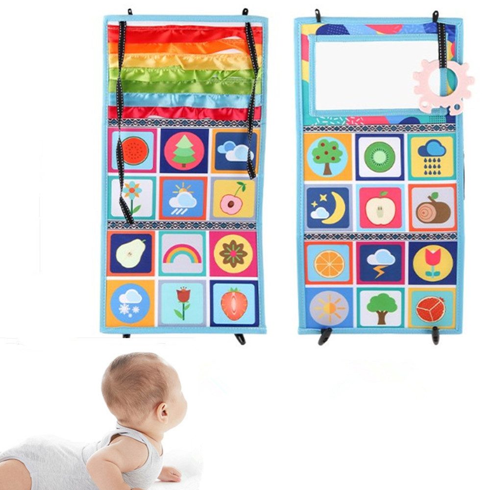 XDeer Lernspielzeug Baby Spiegel Spielzeug mit Stoffbuch, Lernspielzeug, Babyspielzeug 0–6 Monate