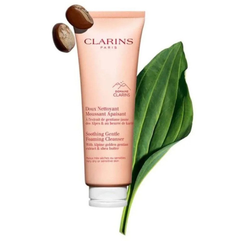 Clarins Gesichts-Reinigungsschaum cc Soothing Foaming Cleanser 125 ml, 1-tlg., Sanfter Reinigungsschaum für sensible