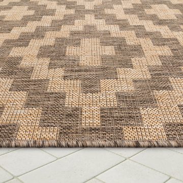 Outdoorteppich Terrasse Küche Skandi Ethno Rauten Motiv Teppich, Paco Home, Läufer, Höhe: 4 mm