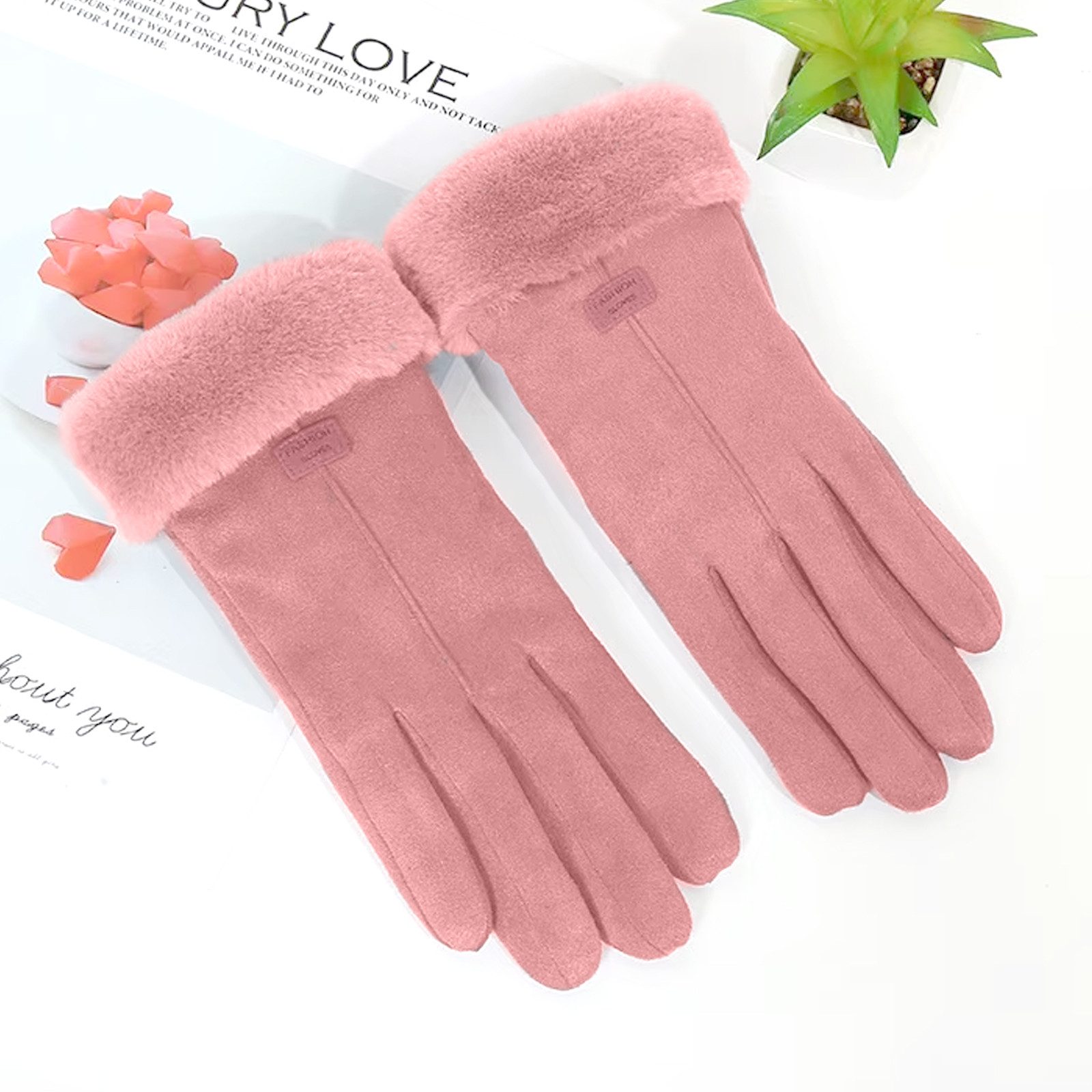 MODFU Fleecehandschuhe Touchscreen-Handschuhe Winterhandschuhe mit Plüschfu günstig online kaufen