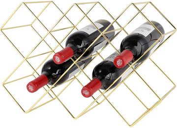 ECHTWERK Weinflaschenhalter, (1-St), Weinregal aus Eisen, für bis zu 8 Flaschen, stabil, 46 x 31 x 16,6 cm