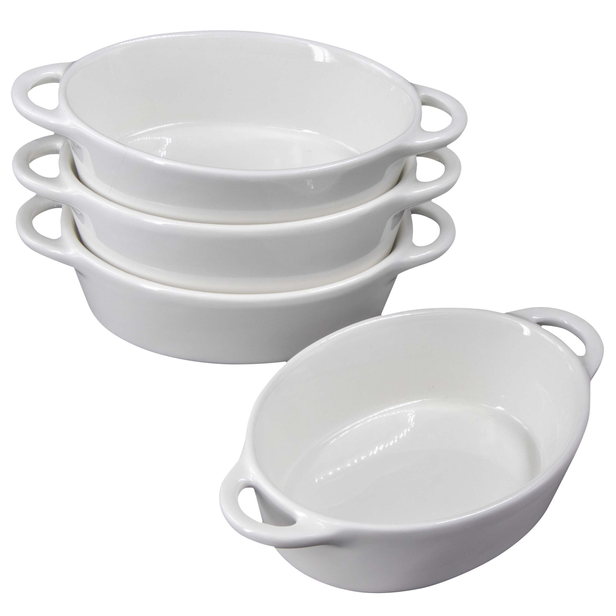 KVOTA Auflaufform 4-er Set oval 300ml MINI je 1 Portion, Keramik, Hochwertige Keramik