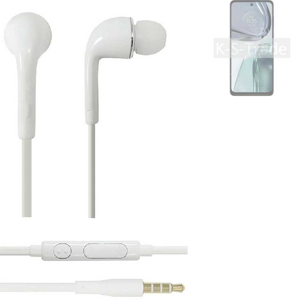 K-S-Trade für weiß Moto u In-Ear-Kopfhörer Lautstärkeregler G62 Headset (Kopfhörer 3,5mm) Mikrofon 5G mit Motorola