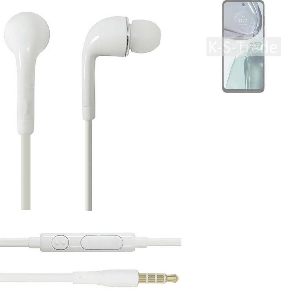 K-S-Trade für Motorola Moto G62 5G In-Ear-Kopfhörer (Kopfhörer Headset mit  Mikrofon u Lautstärkeregler weiß 3,5mm)