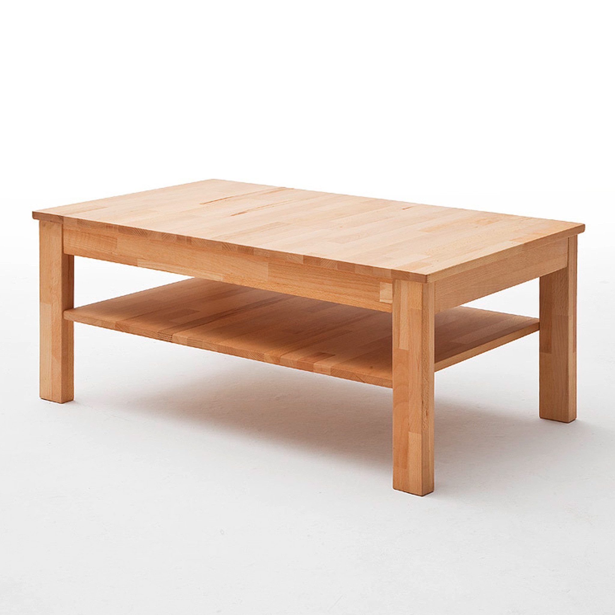 MCA furniture Couchtisch Couchtisch Fenja Beistelltisch Kernbuche keilverzinkt massiv 104x62 cm