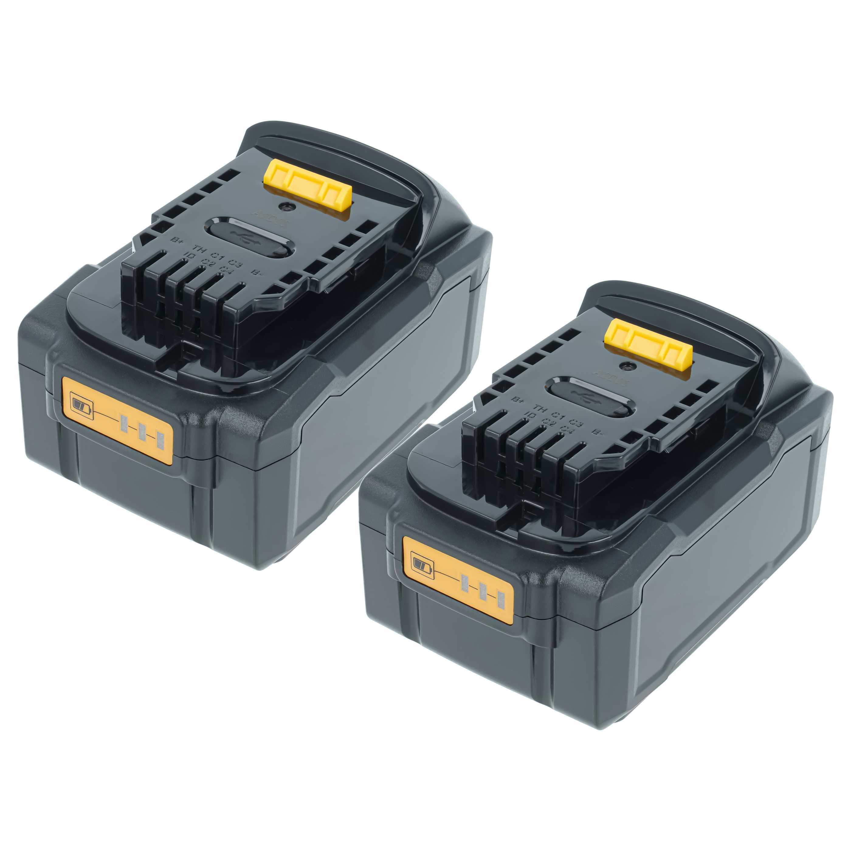 vhbw Akku passend für Dewalt DCG405NT, DCG412L2, DCG412B, DCG412, DCG405N, Akku Akku Li-Ion 5000 mAh (18 V, 2 St), Leistungsfähige Austausch-Akkus für Werkzeug Powertools wie