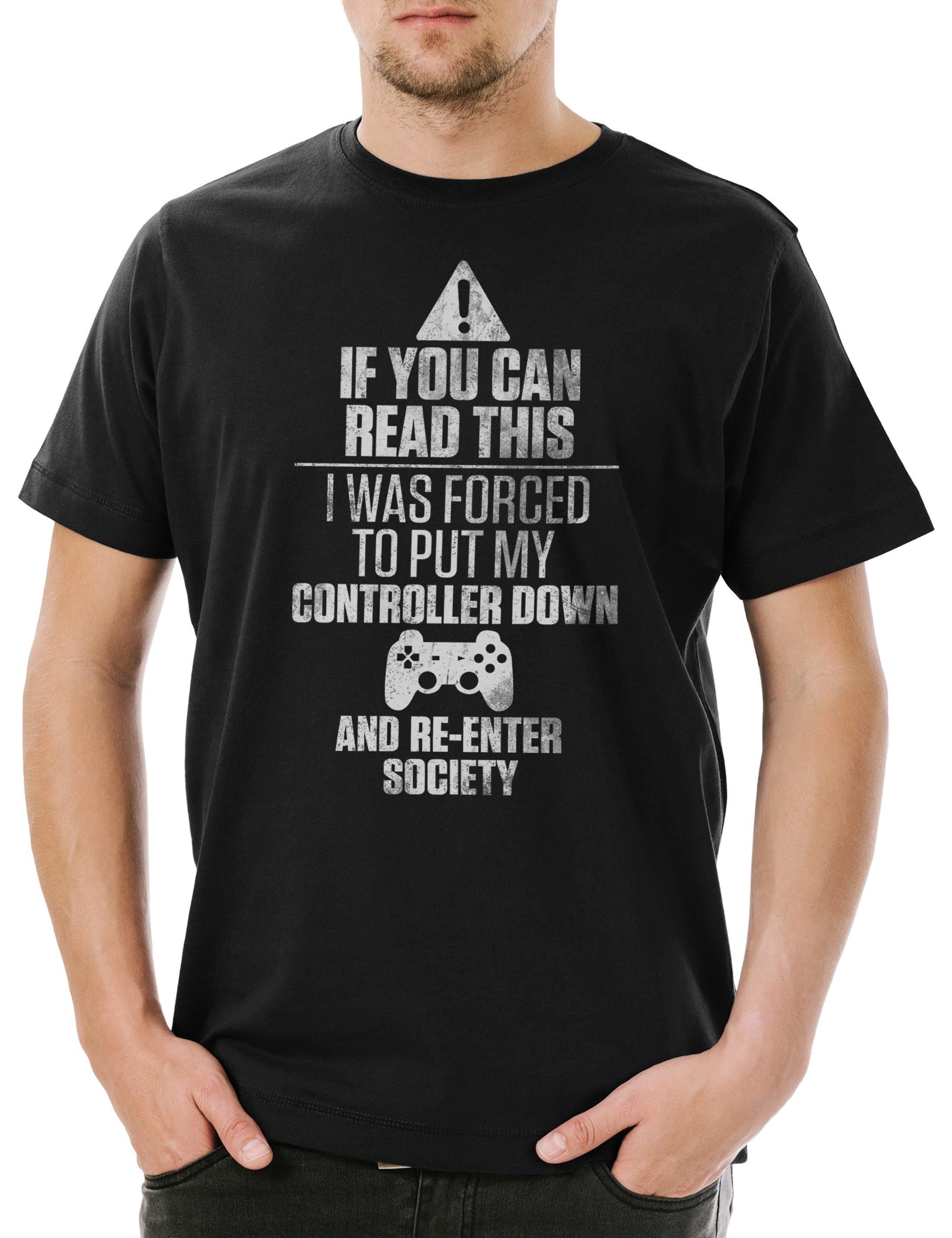 Print-Shirt If You Can Read This Herren T-Shirt Gamer Games Gaming Video PC Admin