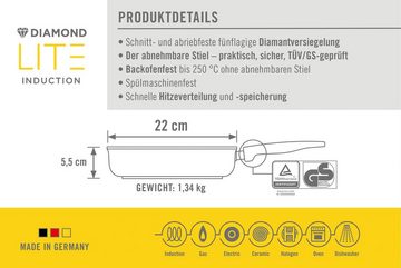 WOLL MADE IN GERMANY Bratpfanne Diamond Lite, Aluminiumguss (1-tlg), abnehmbarer Stiel, Induktion, Made in Germany