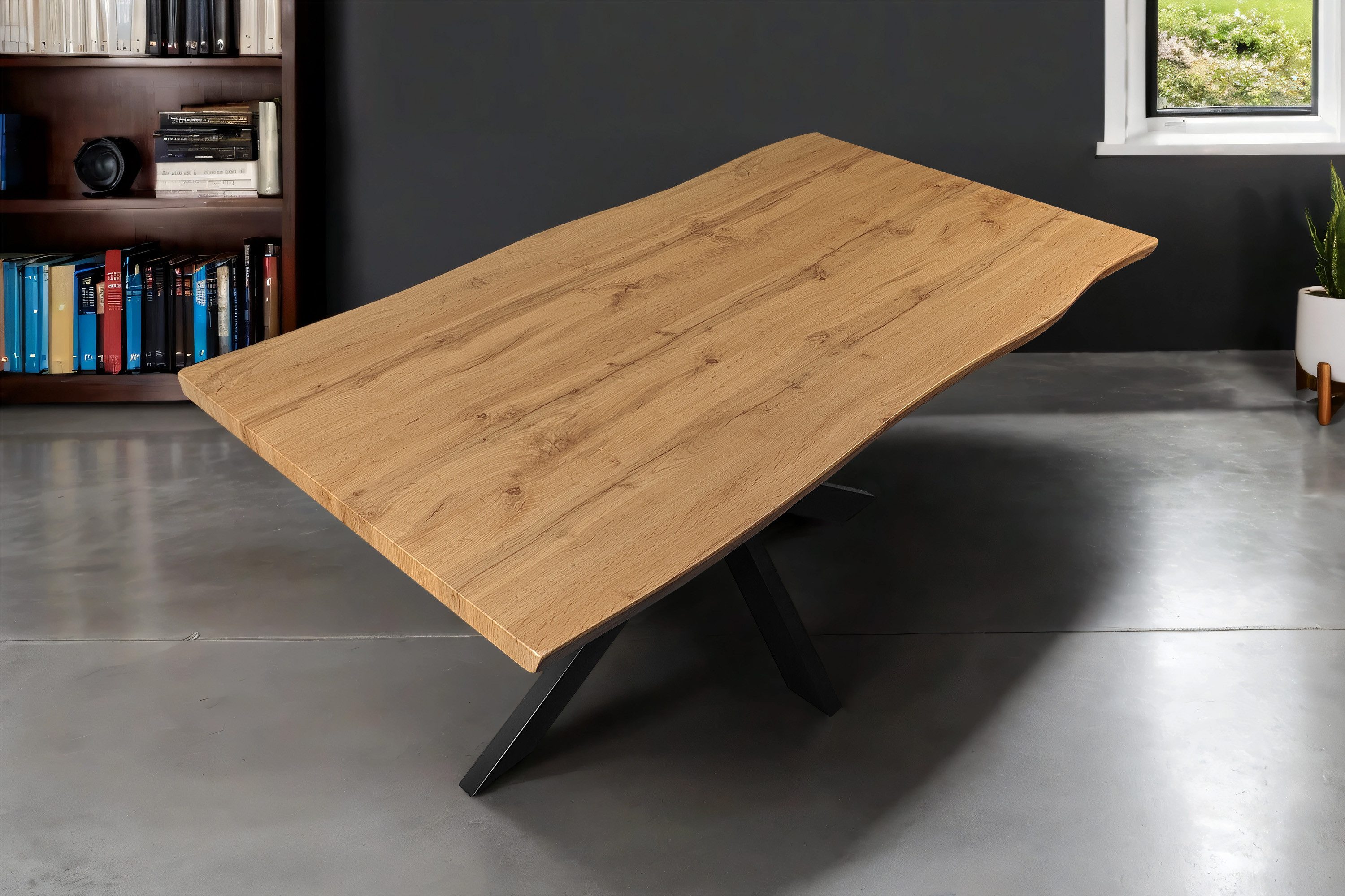Loreno® Esstisch Josy, Nussbaumholz, Baumkante, MDF-Platte, günstig online kaufen