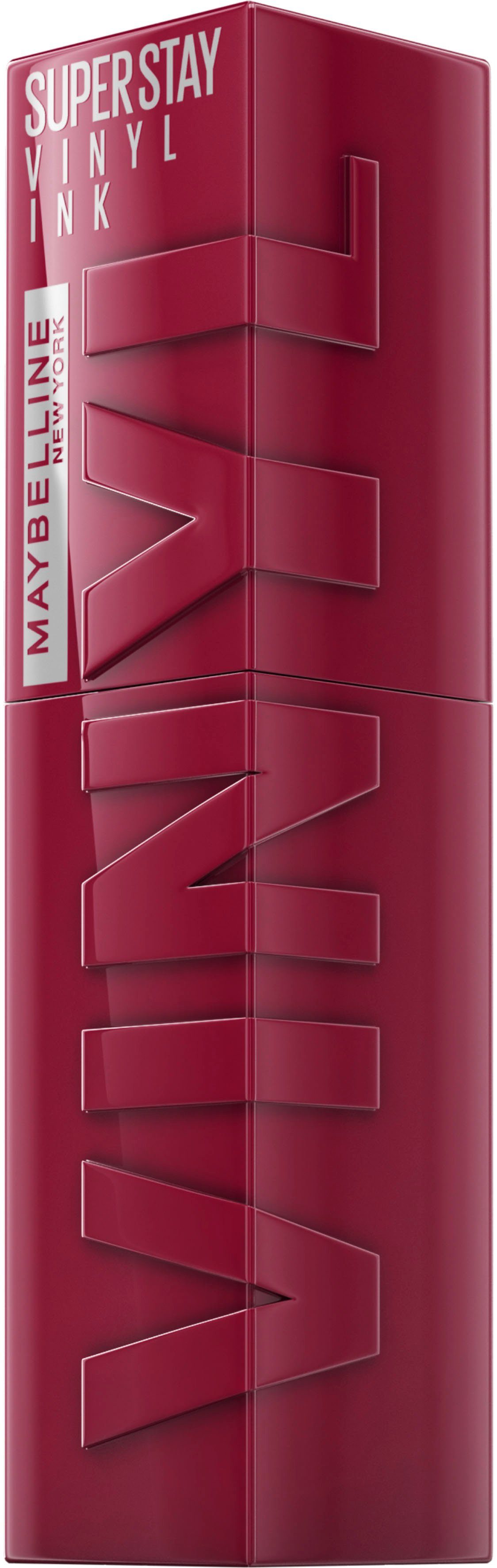 MAYBELLINE NEW YORK Lippenstift SUPER STAY VINYL INK, kreiert ein sofort glänzendes Vinyl-Finish und bis zu 16H Halt