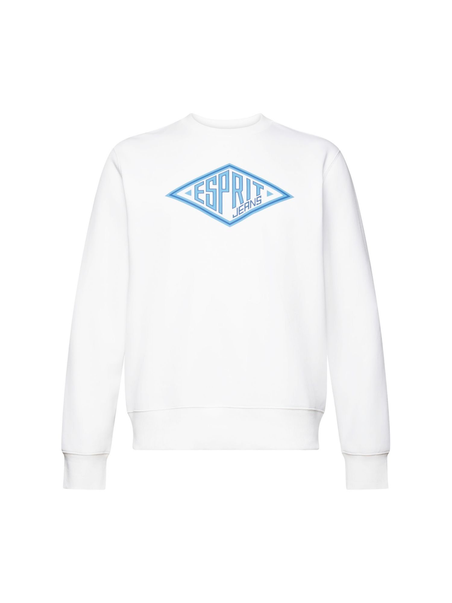 Esprit Sweatshirt Rundhals-Sweatshirt mit Logoprint (1-tlg) WHITE