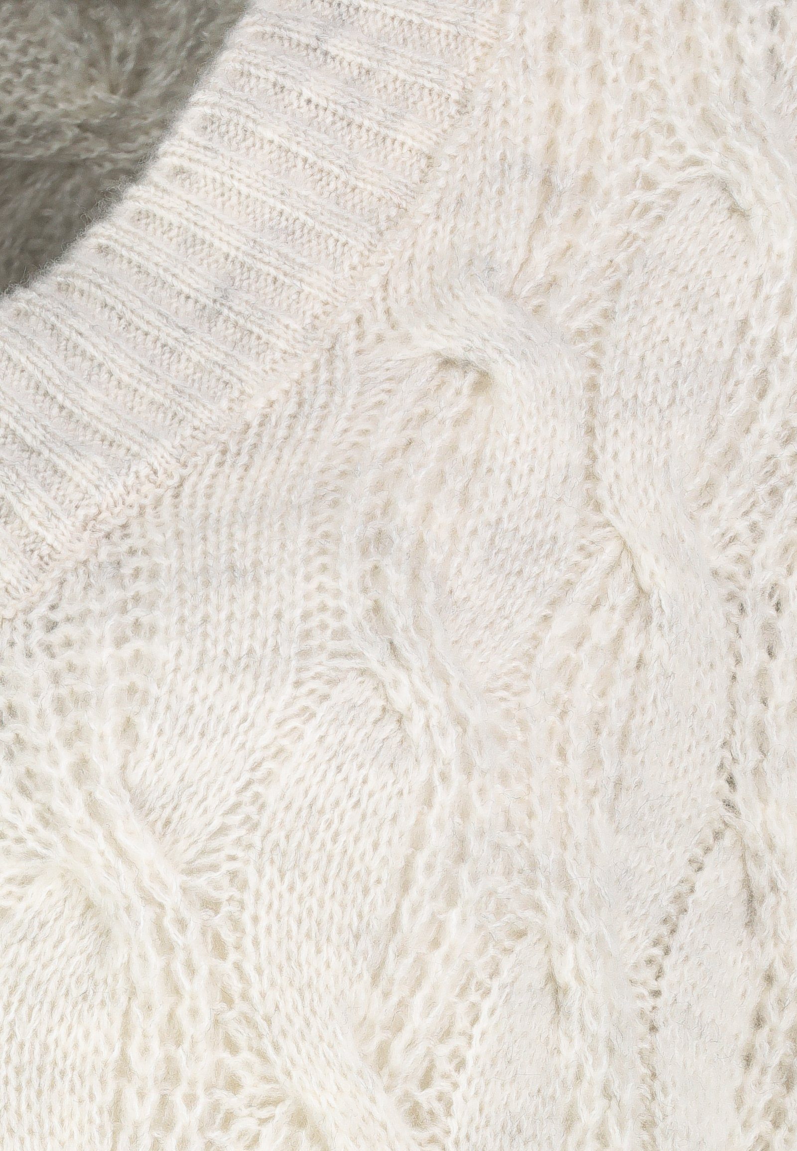 SUBLEVEL Strickpullover Pullover mit white Strickmuster