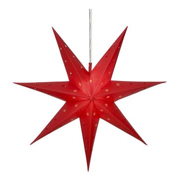 STAR TRADING LED-Stern für außen LED Stern Alice Leuchtstern hängend 60cm Batterie Timer außen rot, LED Classic, warmweiß (2100K bis 3000K)