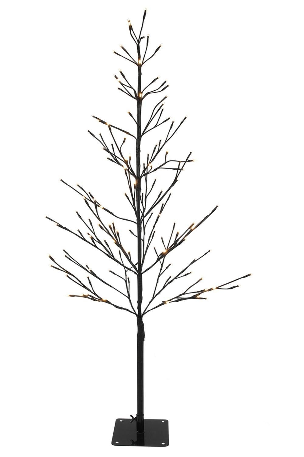 HIT Trading Künstlicher Weihnachtsbaum LOTI, H 120 cm, Schwarz, Kunststoff, Metall, 80 LEDs