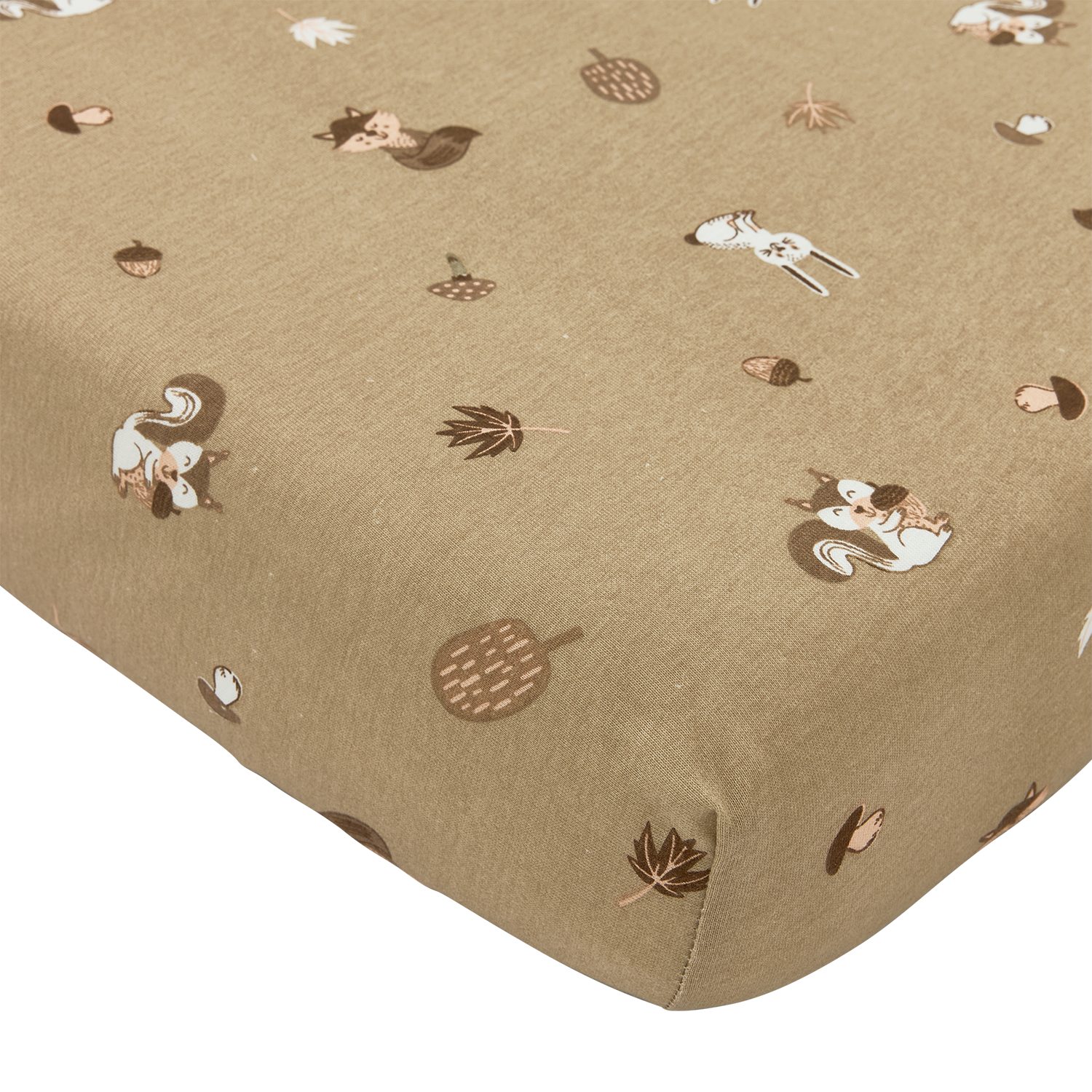 Meyco Baby Spannbettlaken Forest Animals Sand, Jersey, Gummizug: Rundum, (1 Stück), 40x80/90cm