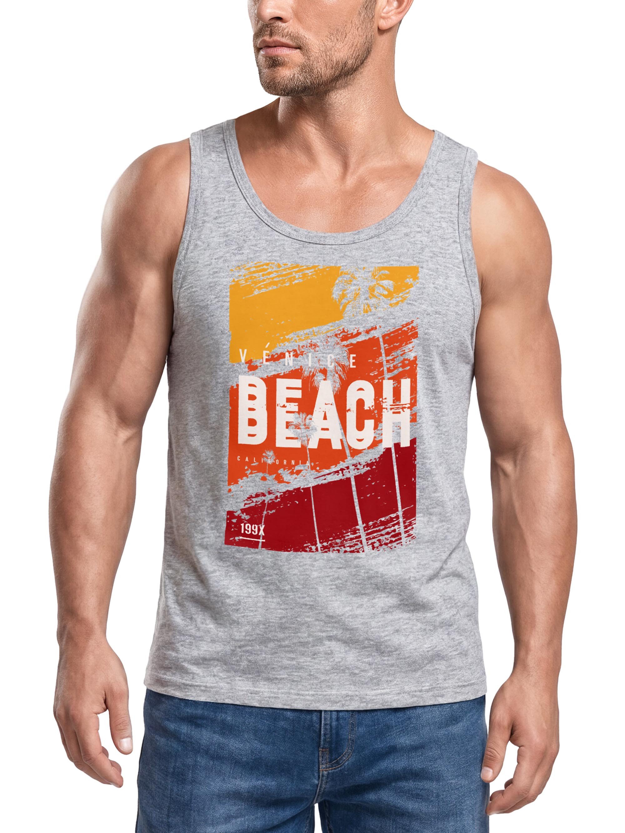 Neverless Tanktop Herren Tank-Top Sommer Venice Beach Surfing Motiv Aufdruck Strand mit Print