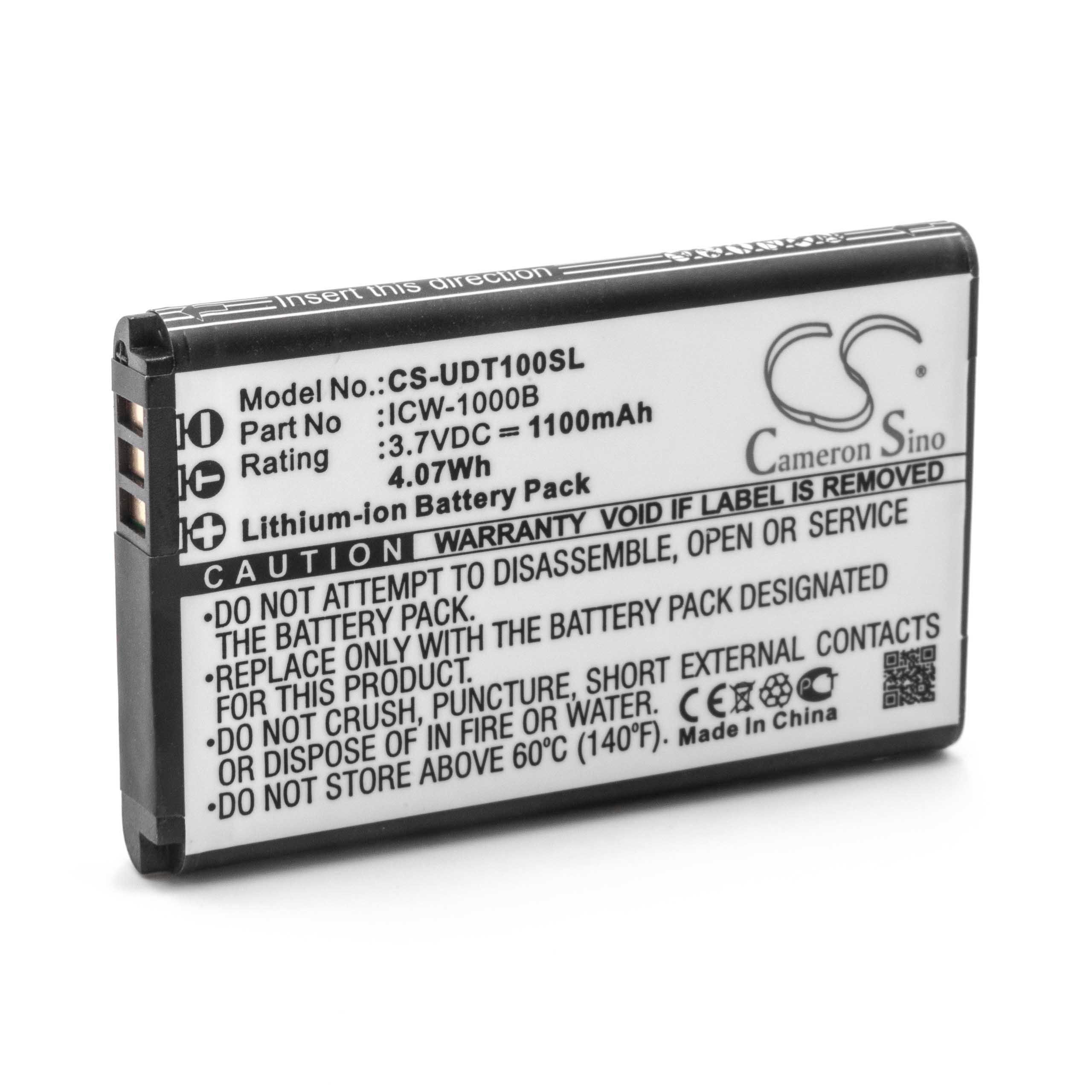 vhbw Ersatz für UniData / Incom ICW-1000B, KAL523450AR für Akku Li-Ion 1100 mAh (3,7 V)