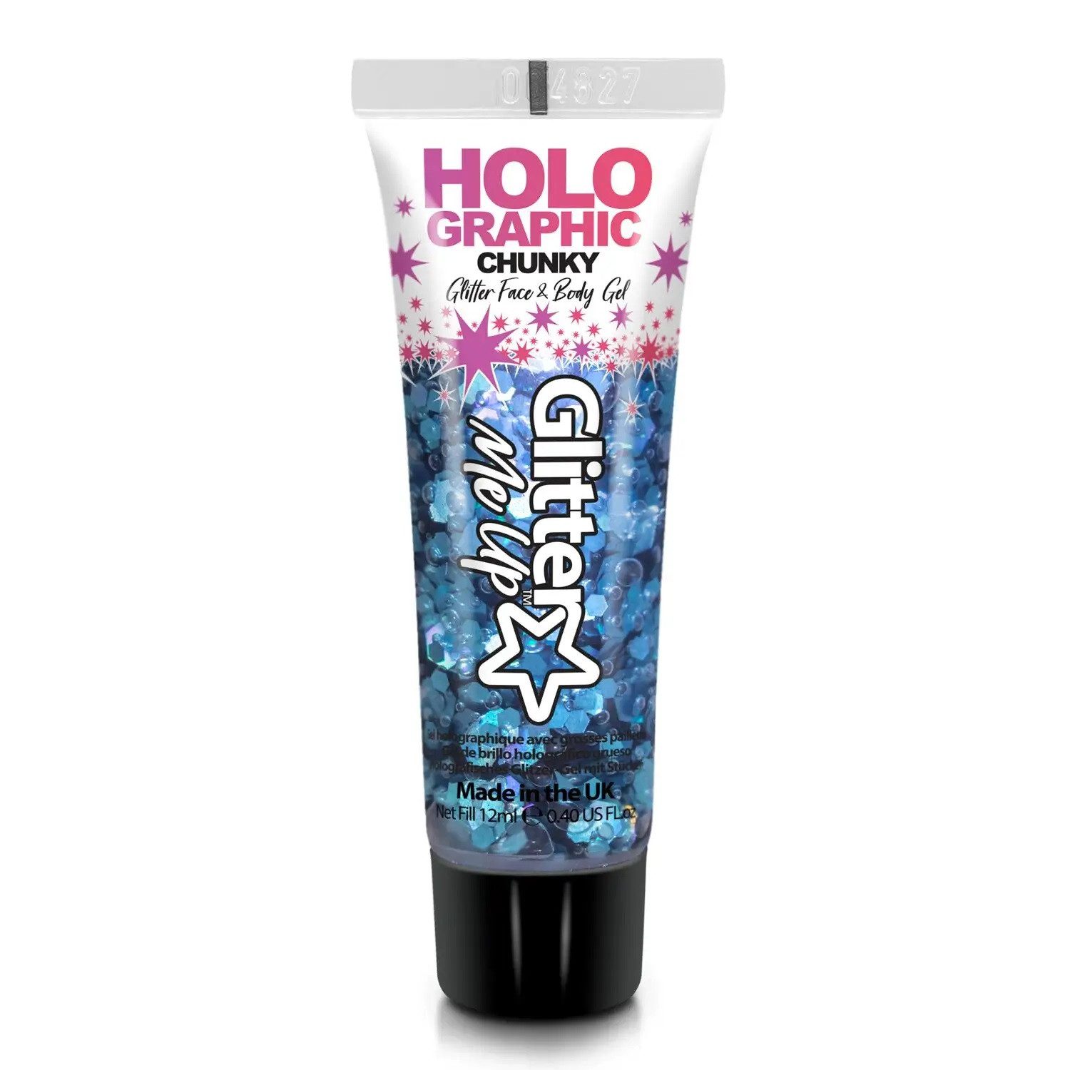 PaintGlow Theaterschminke Glitter Me Up – Holografisches Chunky Glitter Gel für Gesicht & Körper (Einzelne Tube)