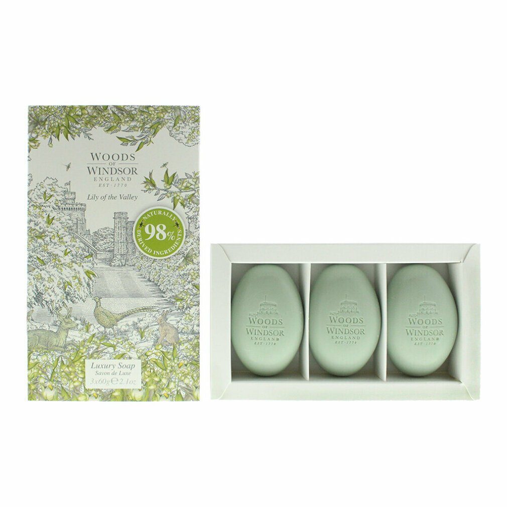 Woods of Windsor Feste Duschseife Lily of the Valley Soap 3 x 60g