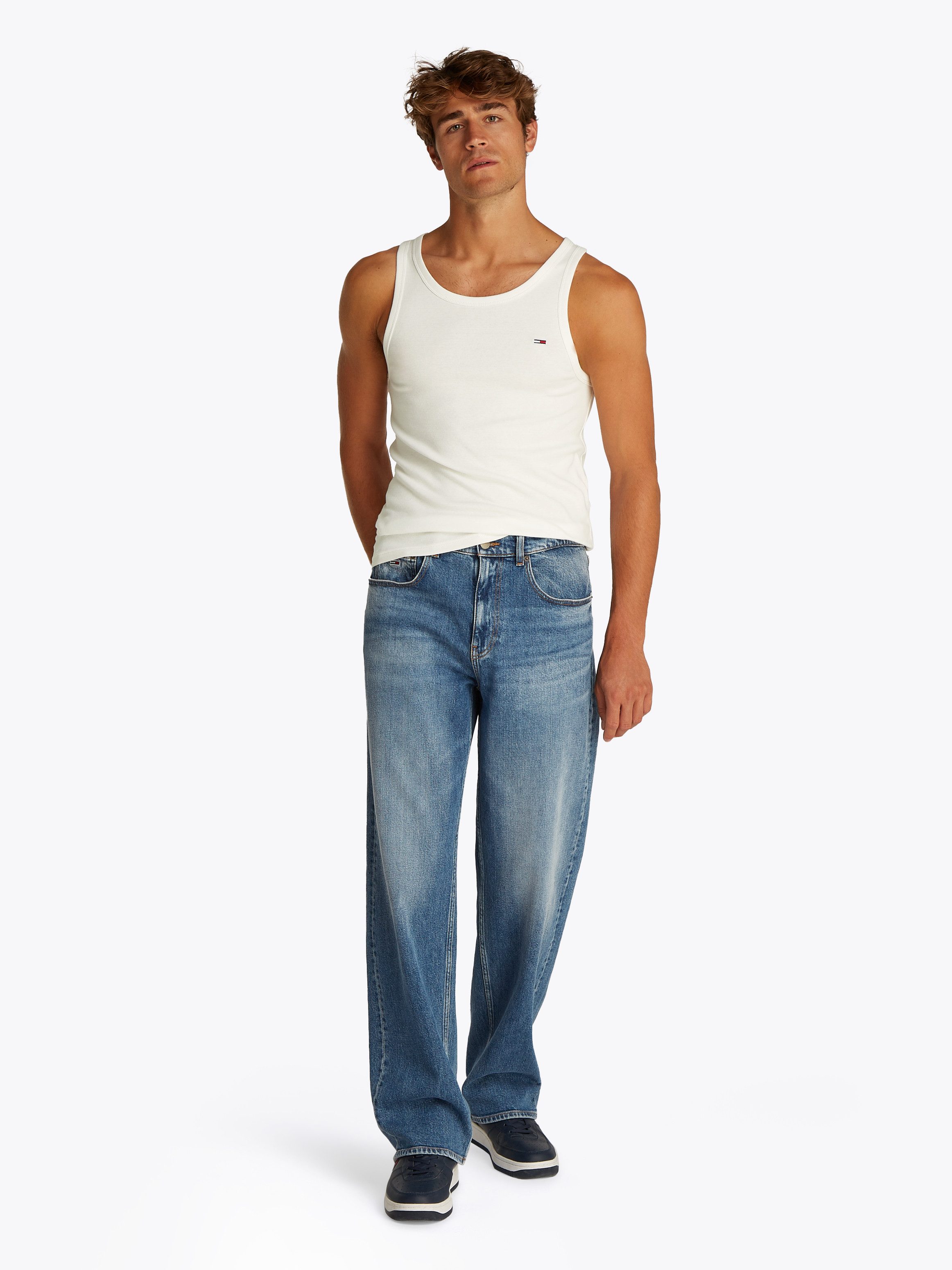 Tommy Jeans Tanktop TJM XSLIM 2PCK RIB TANK EXT (Packung, 2-tlg., 2er) mit gerippter Struktur