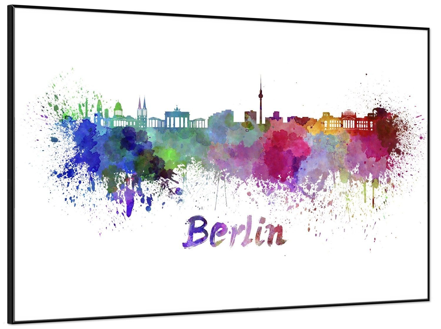 Wallario Poster, Städte als Aquarell - günstig online kaufen