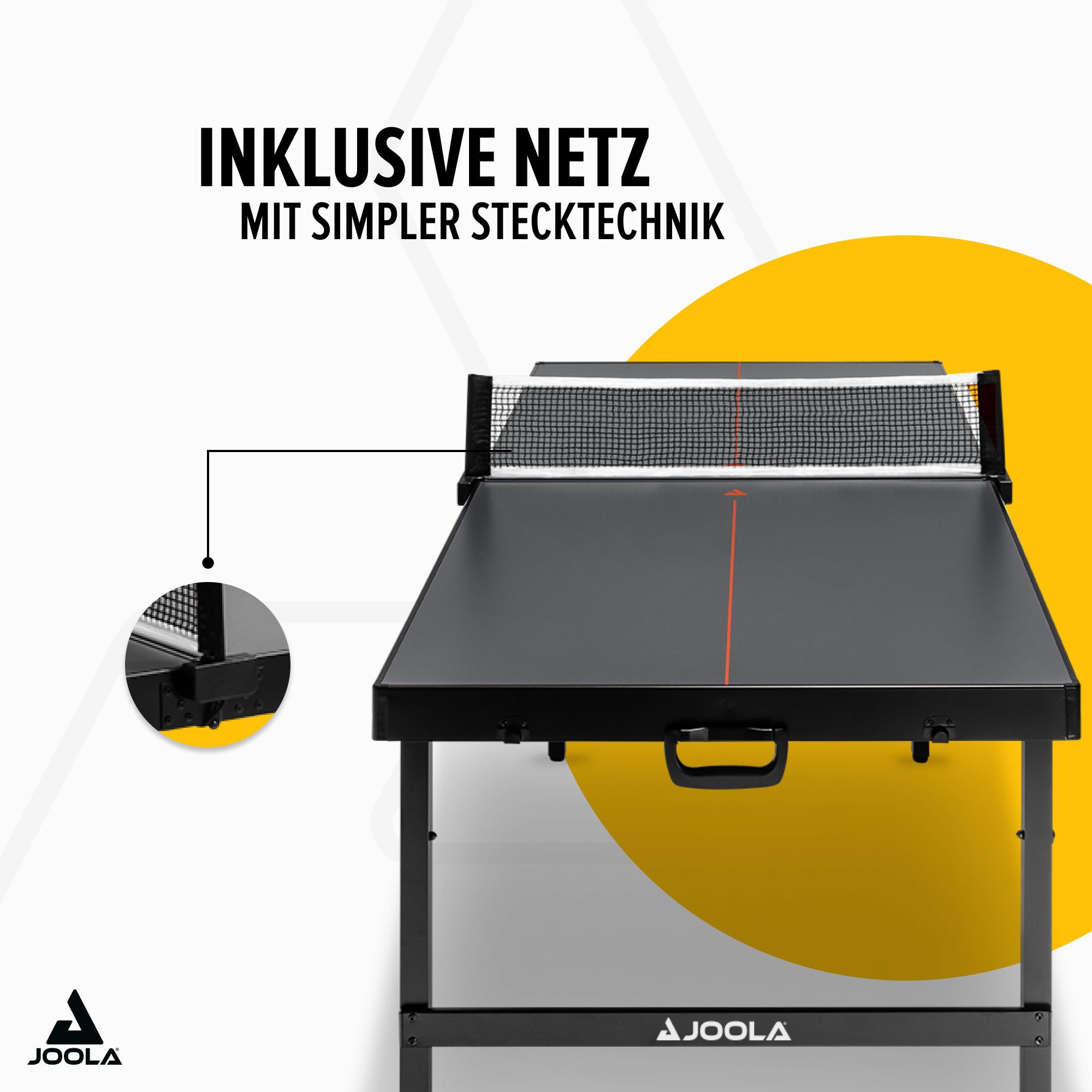 Joola Mini-Tischtennisplatte Midsize FA, Tischtennistisch im modernen Design inklusive Tischtennisnetz - 12 kg