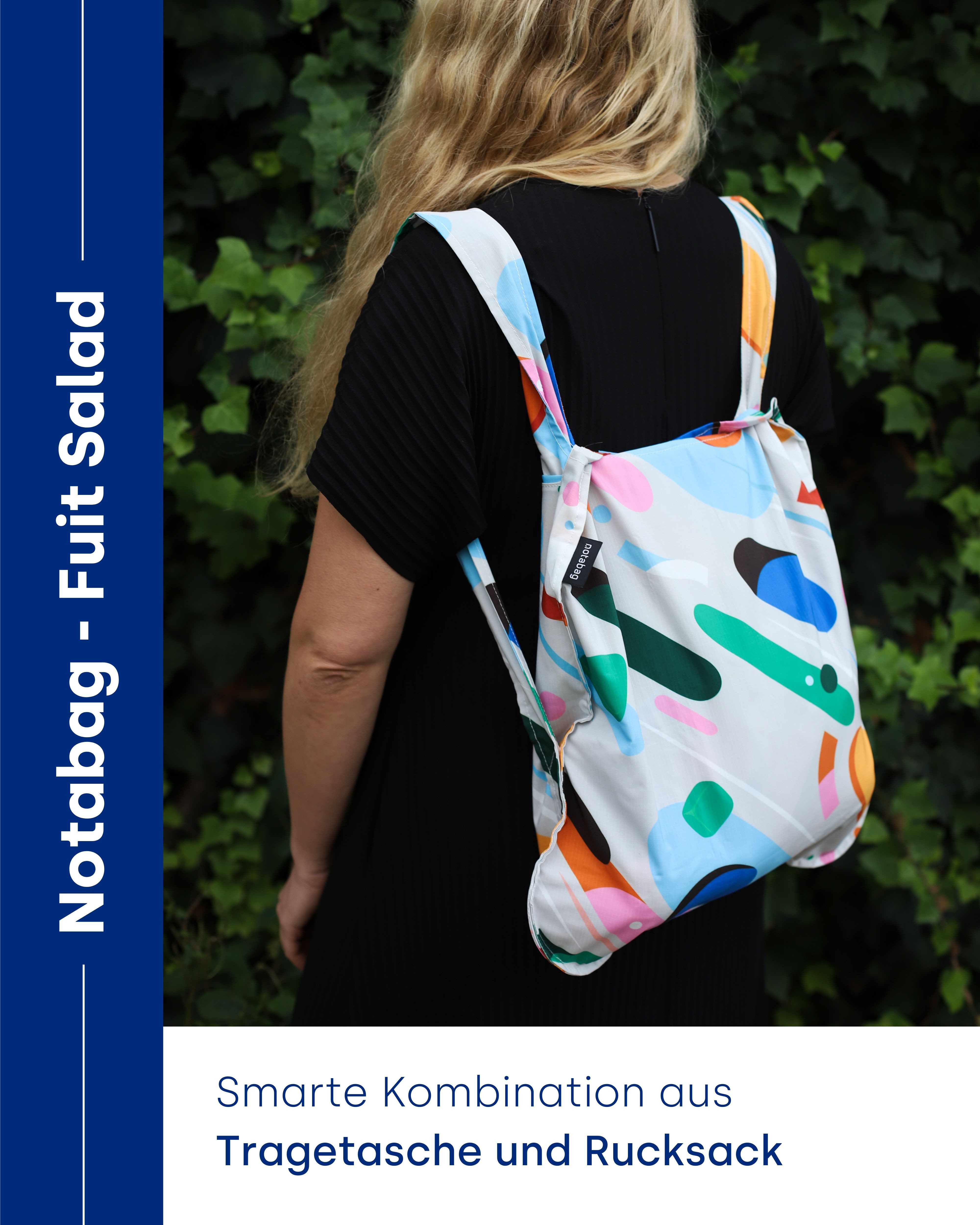 Notabag Umhängetasche Original 2 in 1 Handtasche – Wasserabweisend und faltbar, 2-1 Rucksack und Tasche