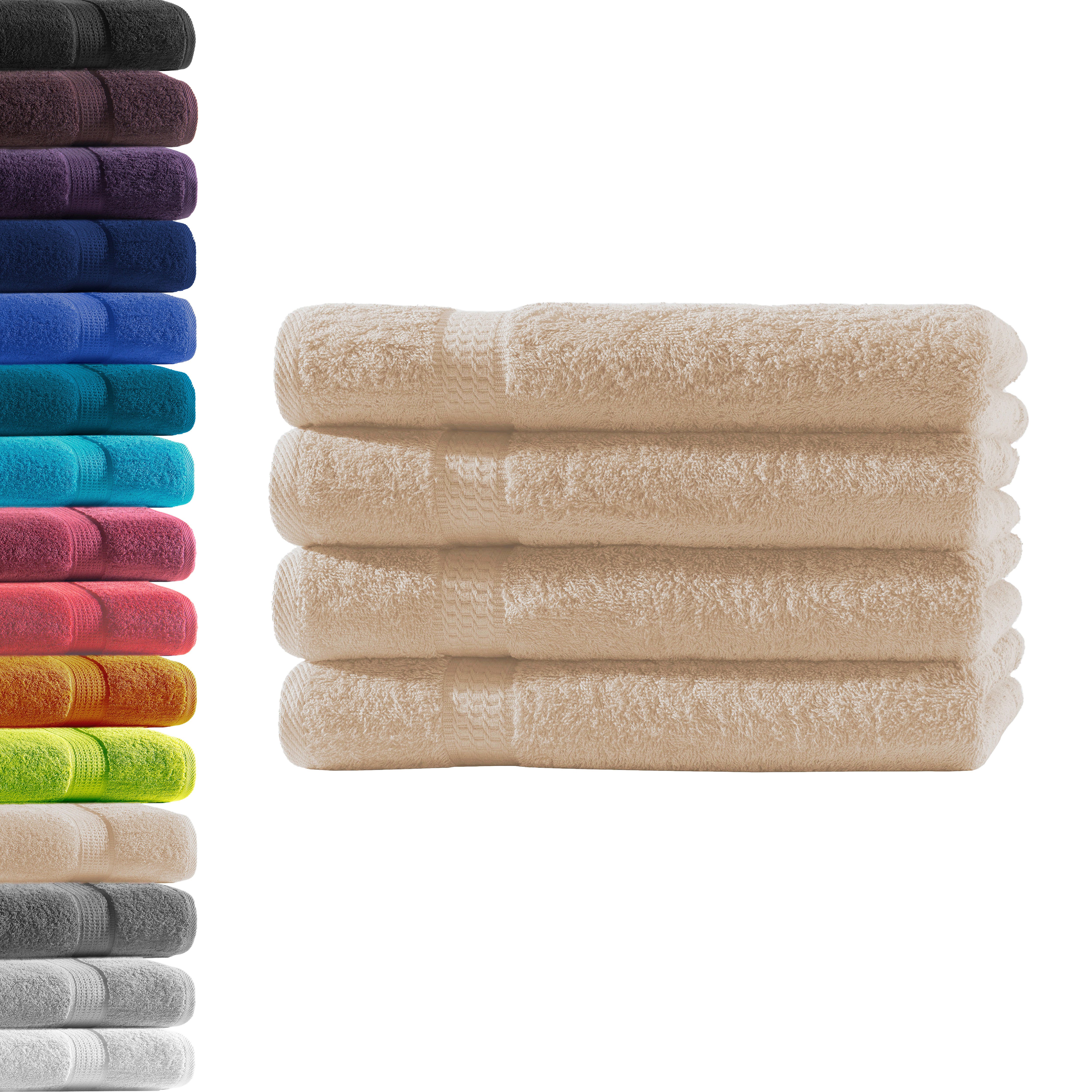 Hometex Premium Textiles Handtuch in Premium Qualität 500 g/m², Feinster Frottier-Stoff 100% Baumwolle, 4x Handtuch, weich, saugfähig, extra schwer & flauschig