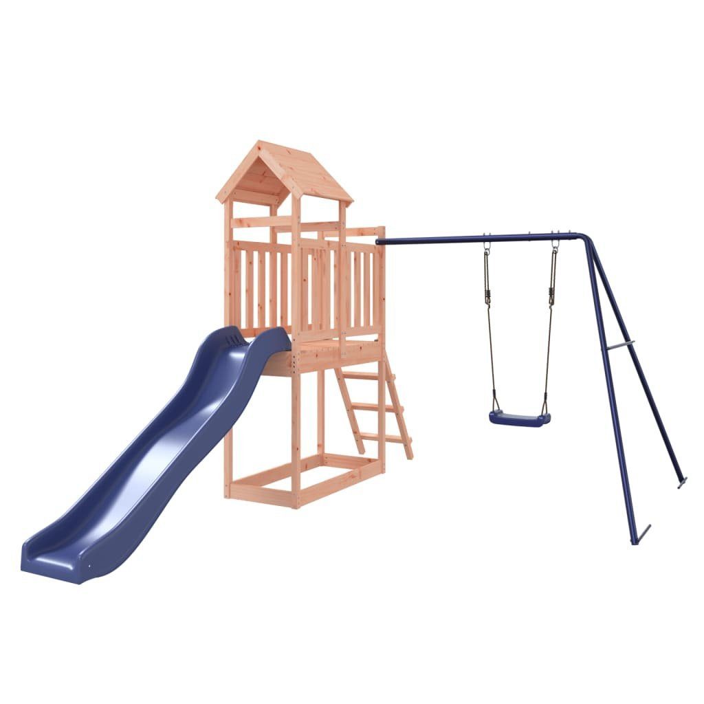 Spielhaus Spielturm mit Rutsche und Schaukel Massivholz Douglasie Garten Kletter