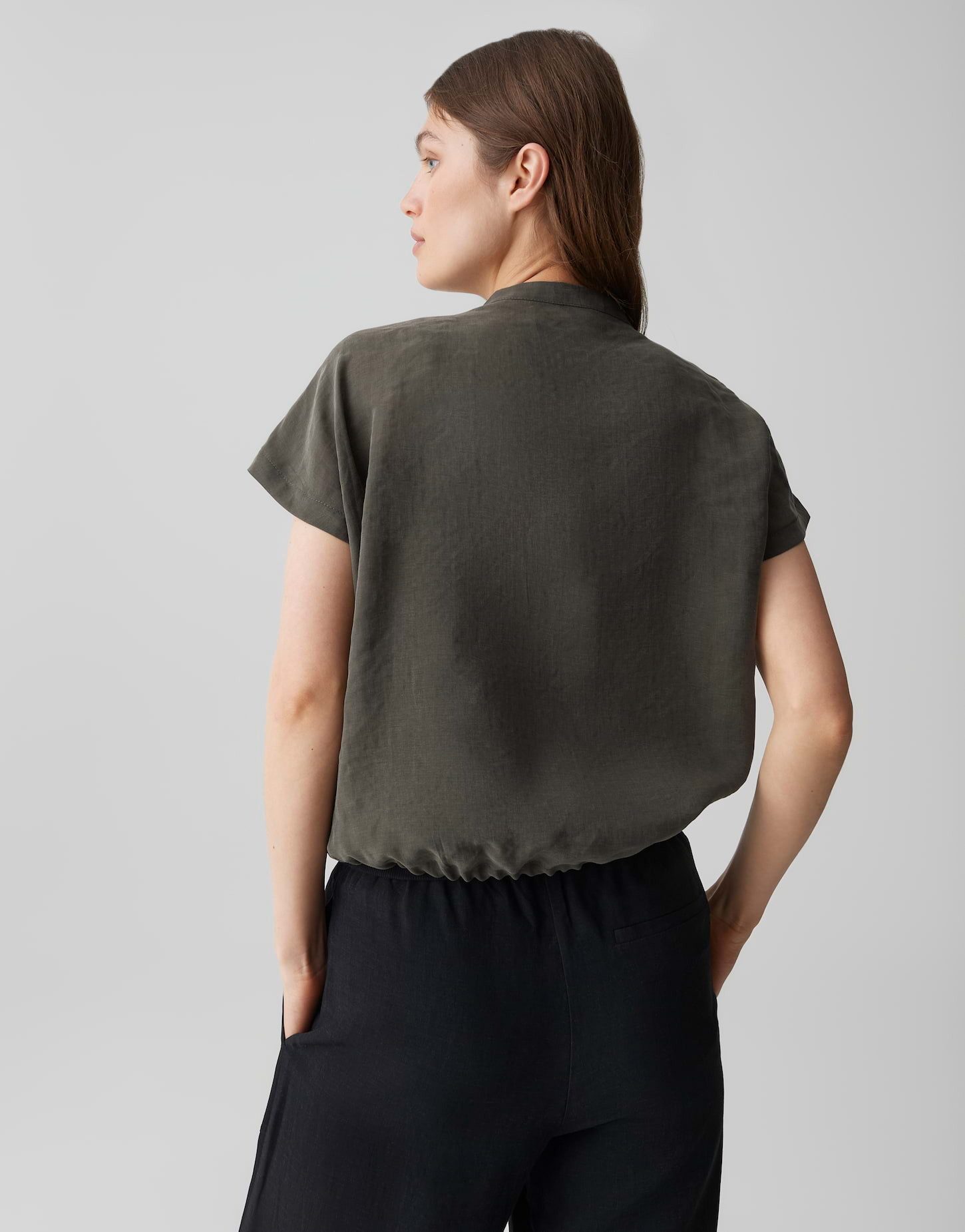 OPUS Shirtbluse Fadell aus leichter Webware mit dezenter Struktur Der Tunnelzug im Saum gibt dem Look eine variable Form