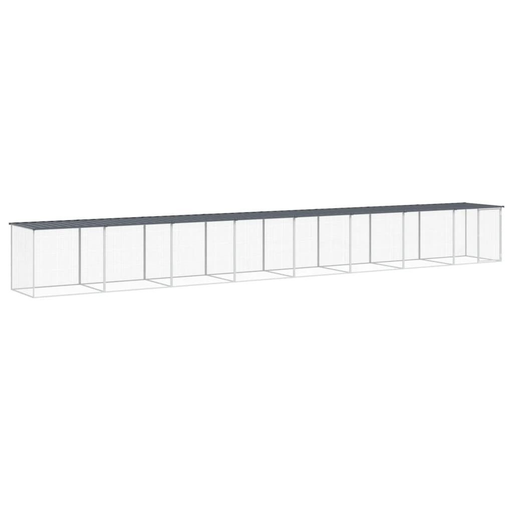 vidaXL Hühnerstall, Hühnerkäfig mit Dach Anthrazit 803x98x90 cm Verzinkter Stahl