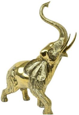 Casa Padrino Dekofigur Luxus Bronzefigur Elefant Gold 50 x 25 x H. 70 cm - Bronze Skulptur - Dekofigur - Deko Accessoires - Luxus Kollektion