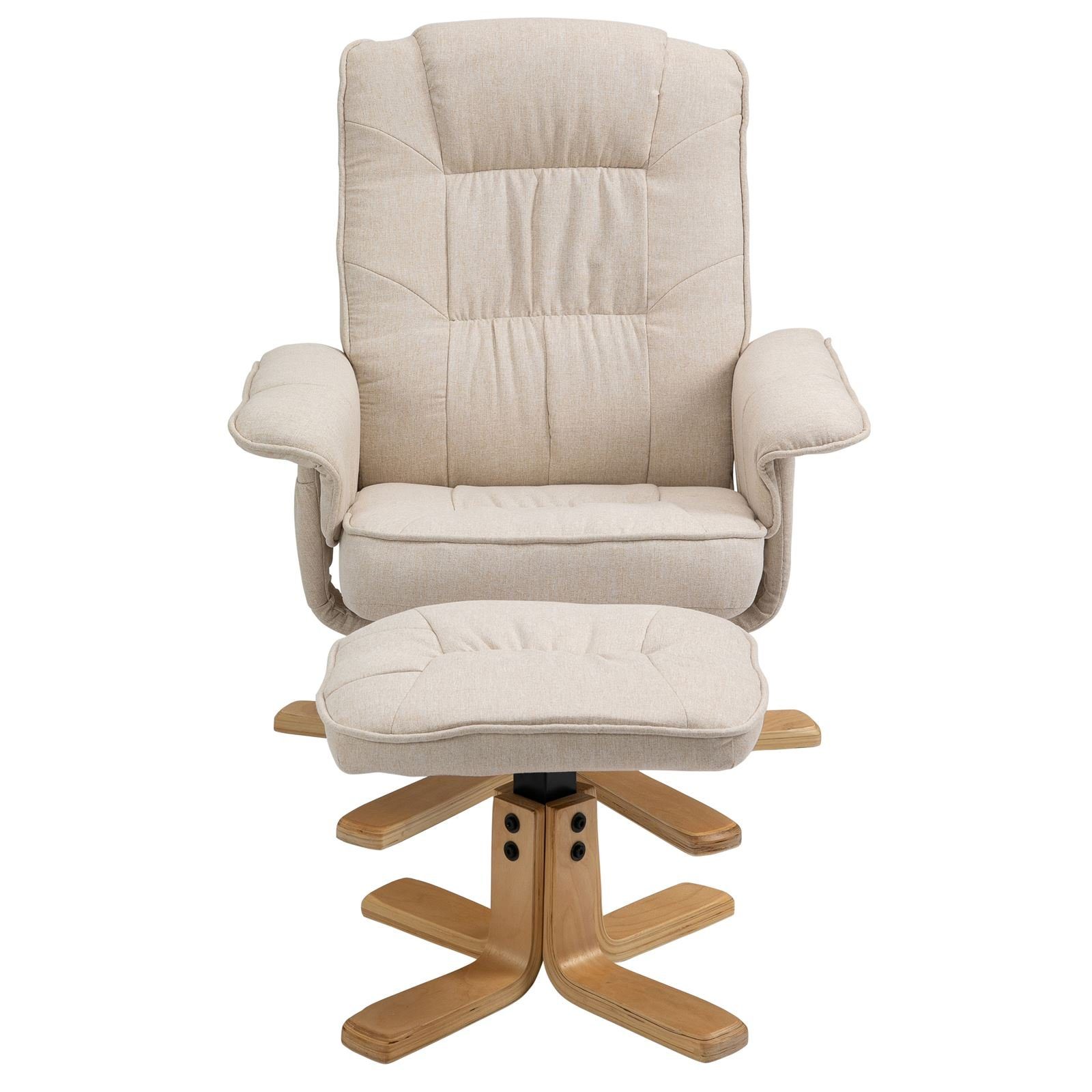 Fernsehsessel Stoff mit be beige Drehsessel Relaxsessel CHARLY, Hocker IDIMEX Relaxsessel Polstersessel