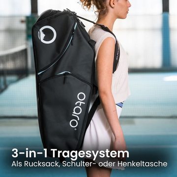 Otaro Tennistasche Racquet Bag für 4-8 Schläger Tennis Tasche mit Schuhfach (Für die gesamte Ausrüstung, Perfekt durchdacht, Laptopfach + Wäschebeutel, für Tennis/Badminton)